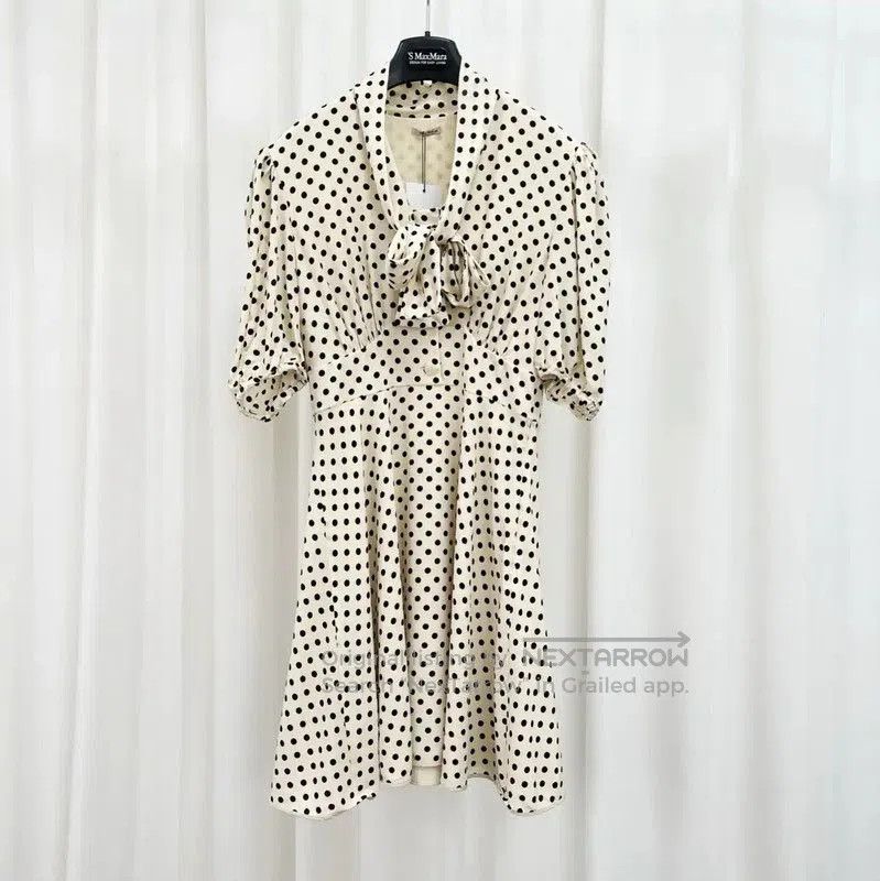 Miu Miu Miu Miu Polka Dot Midi Dress for Summer . Size L / US 10 / IT 46 - 1 Thumbnail