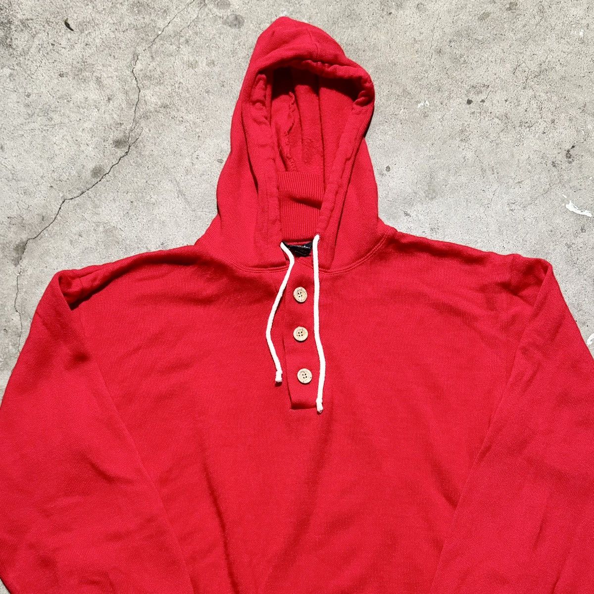 Vintage VINTAGE 80s RED ACRYLIC HOODIE! Size US M / EU 48-50 / 2 - 6 Thumbnail