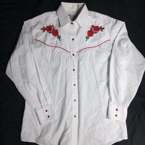 Other Vintage Ely Country Charmers Roses Western Pearl Shirt Size US M / EU 48-50 / 2 - 2 Thumbnail