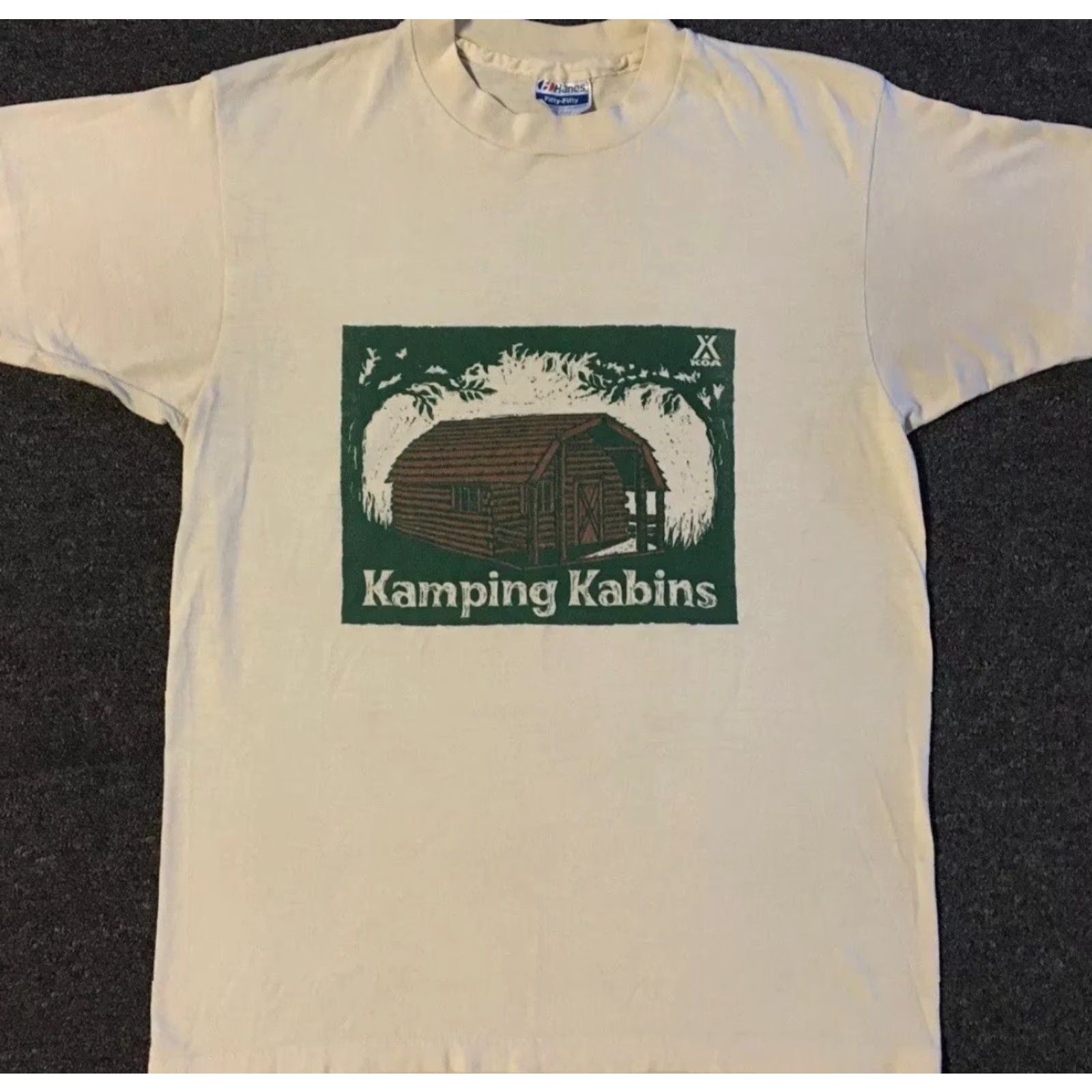Vintage VINTAGE KOA Kamping Kabins Shirt M USA Beige 80s 90s Grunge Camping Hiking Sun Palm Trees Beach Basic Tee Mens Size US M / EU 48-50 / 2 - 2 Thumbnail