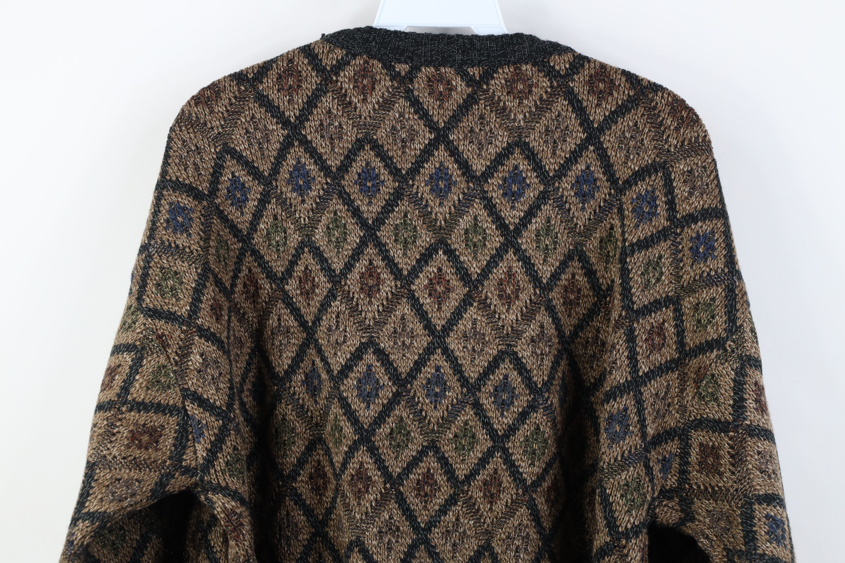 Vintage 90s Streetwear Knit Crewneck Sweater Earth Tone