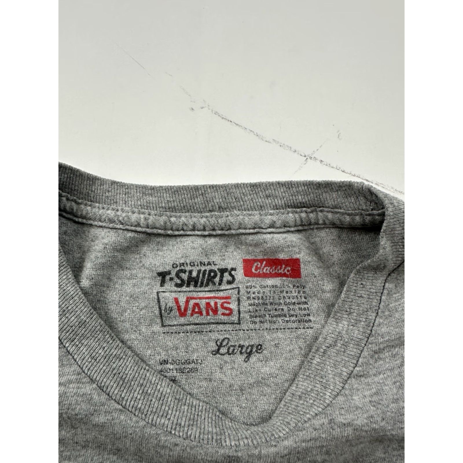 Vans VANS Shirt Mens Large Gray Short Sleeve Skater Front Classic Logo Print 90s California Mens Size US L / EU 52-54 / 3 - 4 Thumbnail