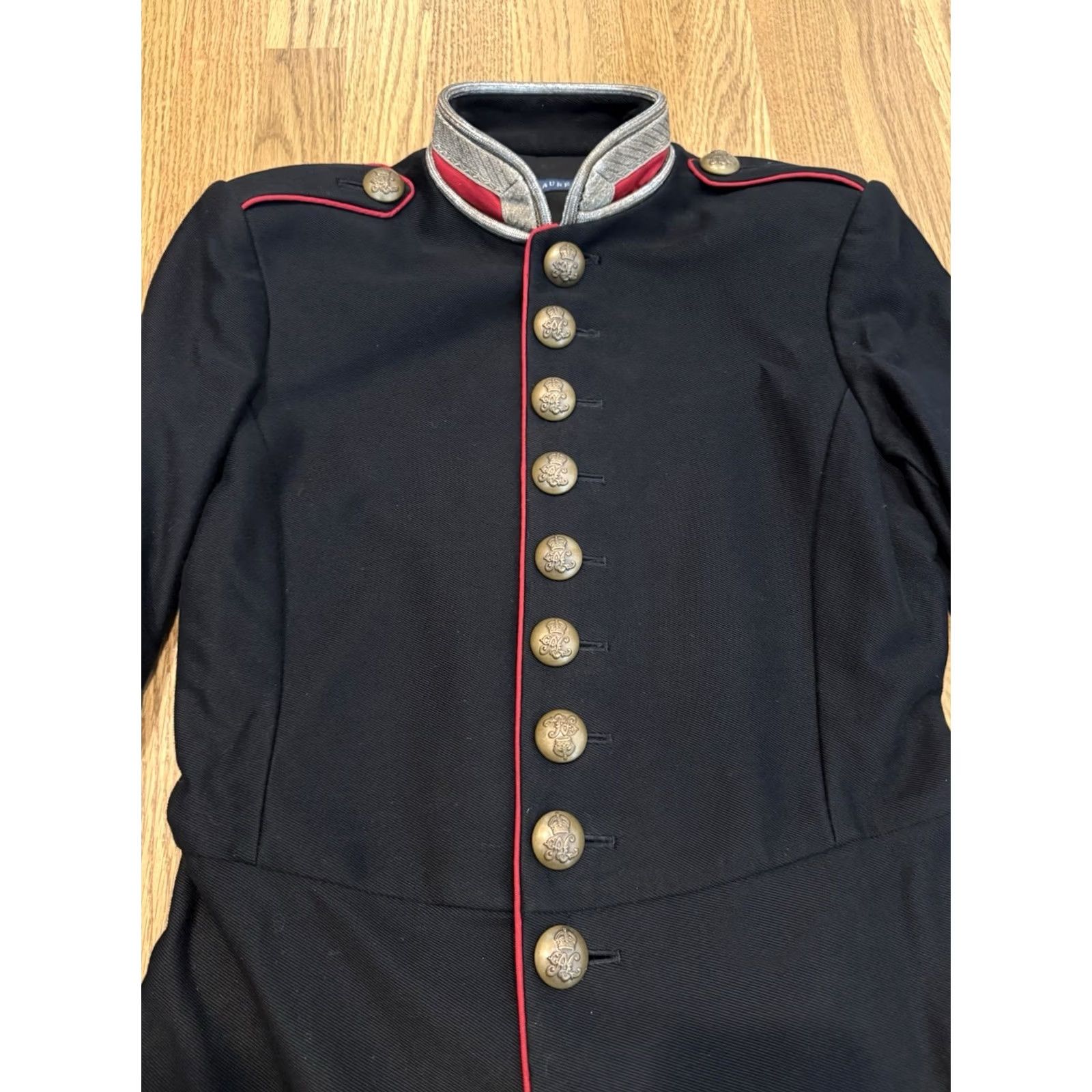 Ralph Lauren Ralph Lauren Military Jacket Women’s Sz 4 Cotton Metallic Cord Embellished Black Buttoned Crewneck/Long Sleeve жен Size S / US 4 / IT 40 - 4 Thumbnail