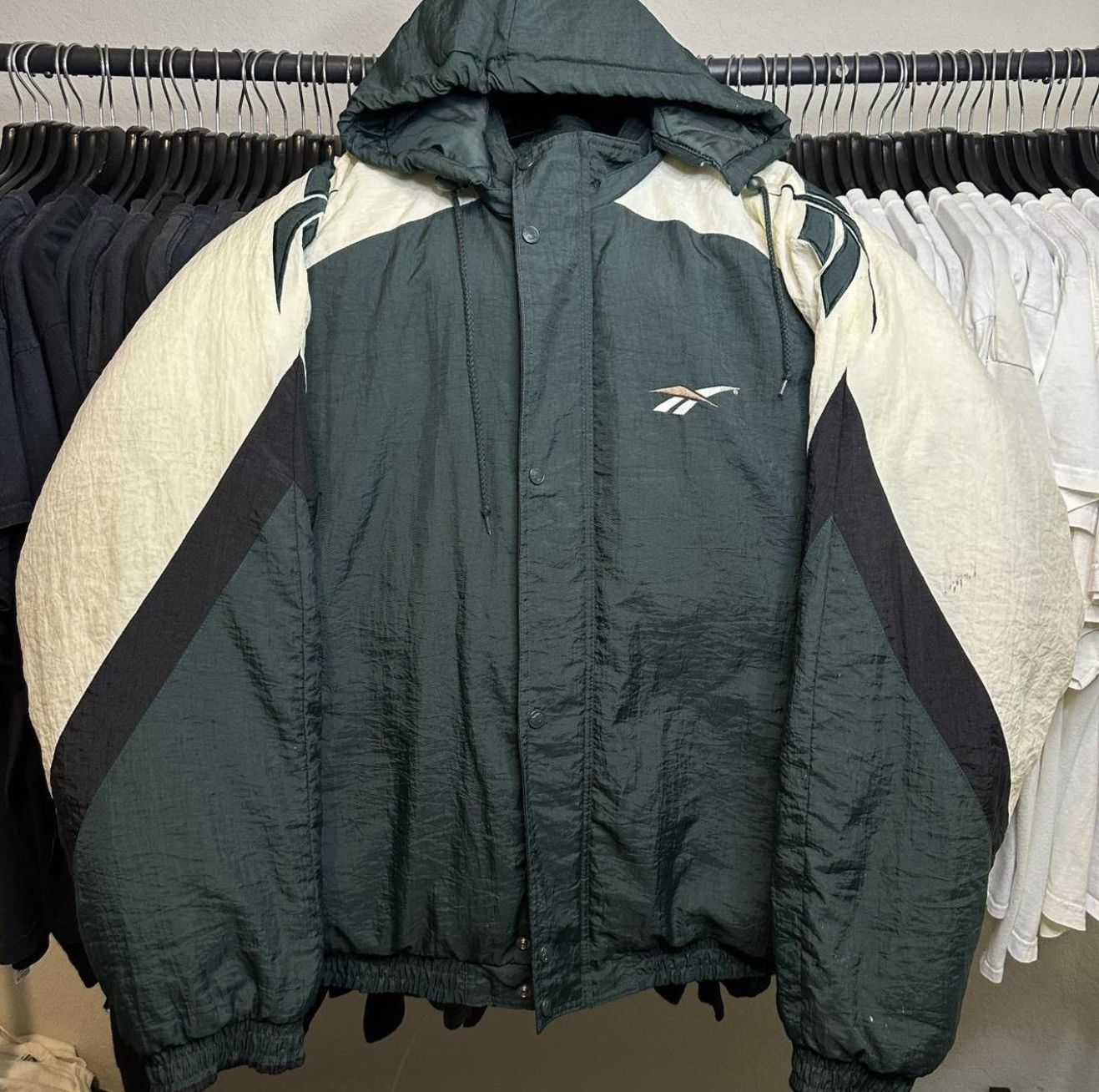 Reebok VINTAGE 90s REBOOK ANORAK JACKET QUILTED PUFFER Size US XL / EU 56 / 4 - 1 Thumbnail