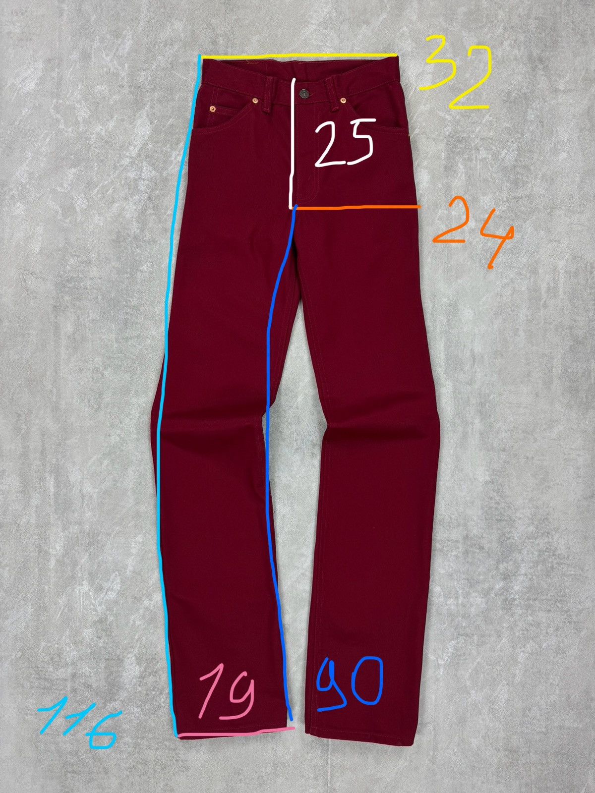 Levi's Vintage Clothing Rare Levis 630 30 88 Womens red jeans W28 L36 Size 28" / US 6 / IT 42 - 17 Thumbnail