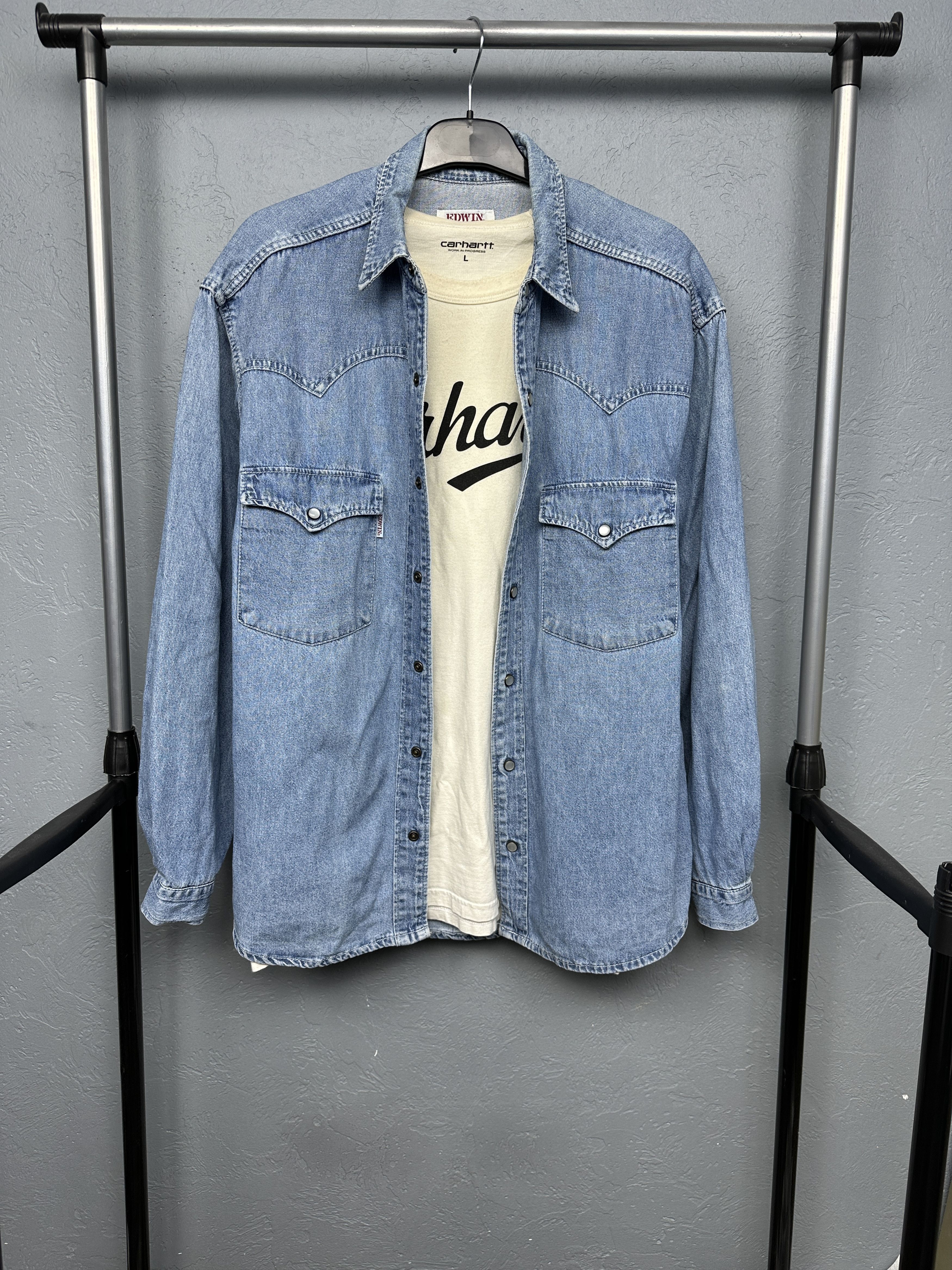 Edwin Edwin Vintage Mens Denim Shirt Size US M / EU 48-50 / 2 - 1 Thumbnail