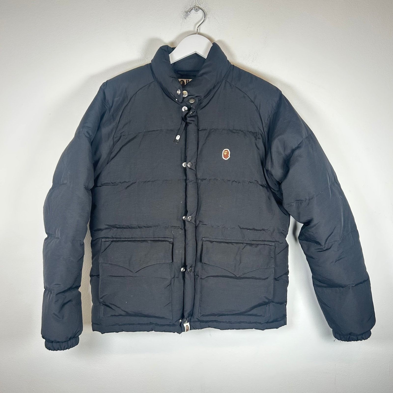 Bape BAPE Denim Monogram Puffer Down Jacket a bathing ape