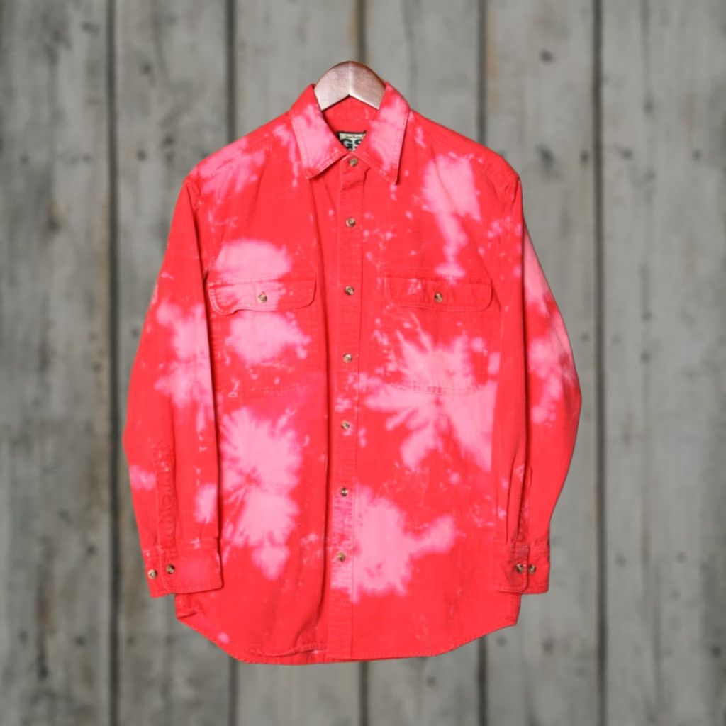 Pinko VINTAGE Gander Mountain Shirt Chamois Tie-Dye Button-Up Sz. S Pink, Long Sleeve, Cotton, Men, Gander Mountain Guide Series, 90s Size US S / EU 44-46 / 1 - 1 Thumbnail