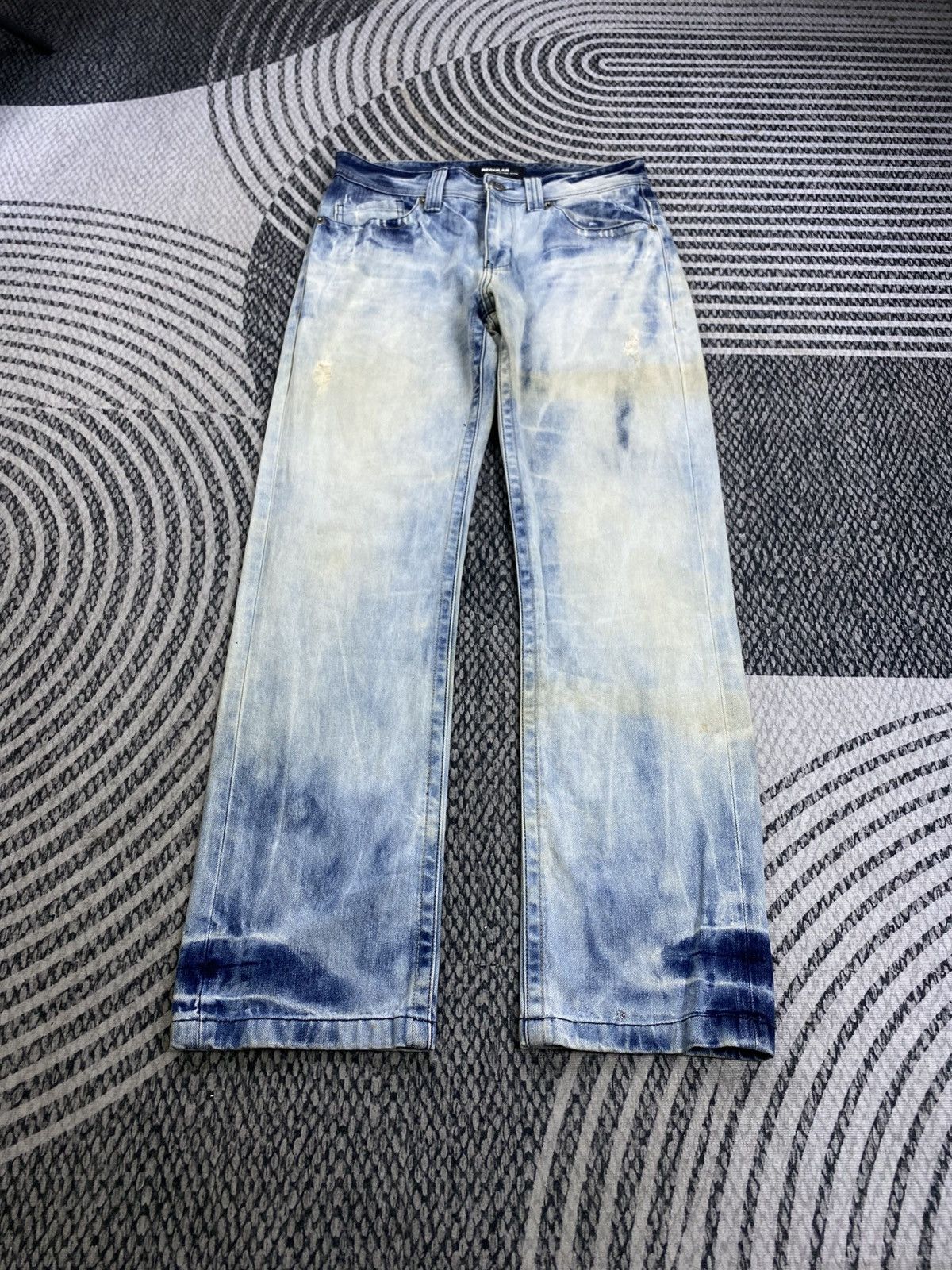 Japanese Brand Vtg Regular Polham Jeans Washed Distressed Denim Pants Size US 33 - 1 Thumbnail
