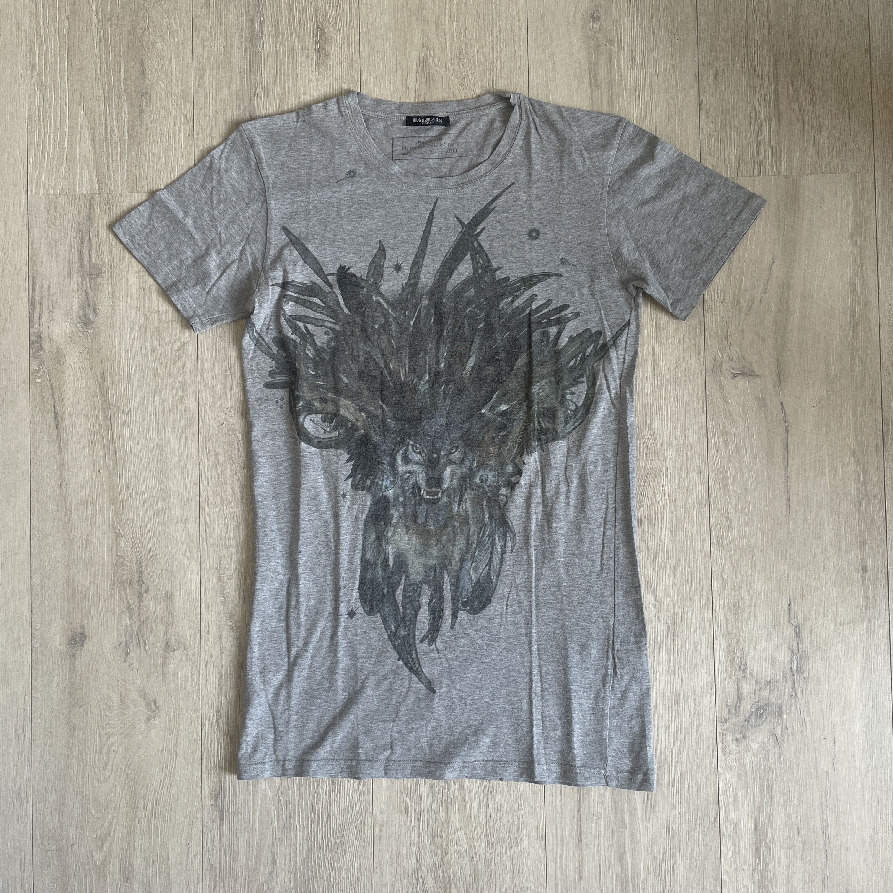 balmain AW11 ウルフ　tシャツ クリストフデカルナン　34 Balmain Balmain AW11 runway t-shirt by Christophe Decarnin