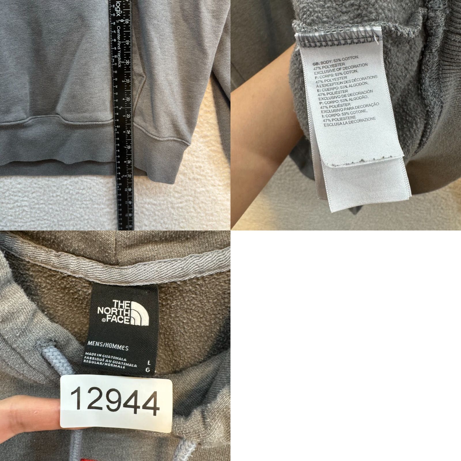 The North Face The North Face Hoodie Mens Large Grey Logo Pullover Sweatshirt Never Stop Exploring Size US L / EU 52-54 / 3 - 9 Thumbnail