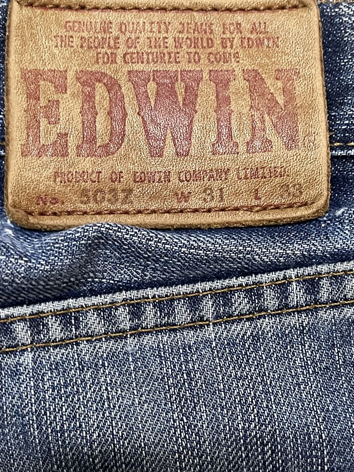 Edwin Vintage Edwin 503z Blue Faded Wash Distress Baggy Jeans Size US 31 - 9 Thumbnail