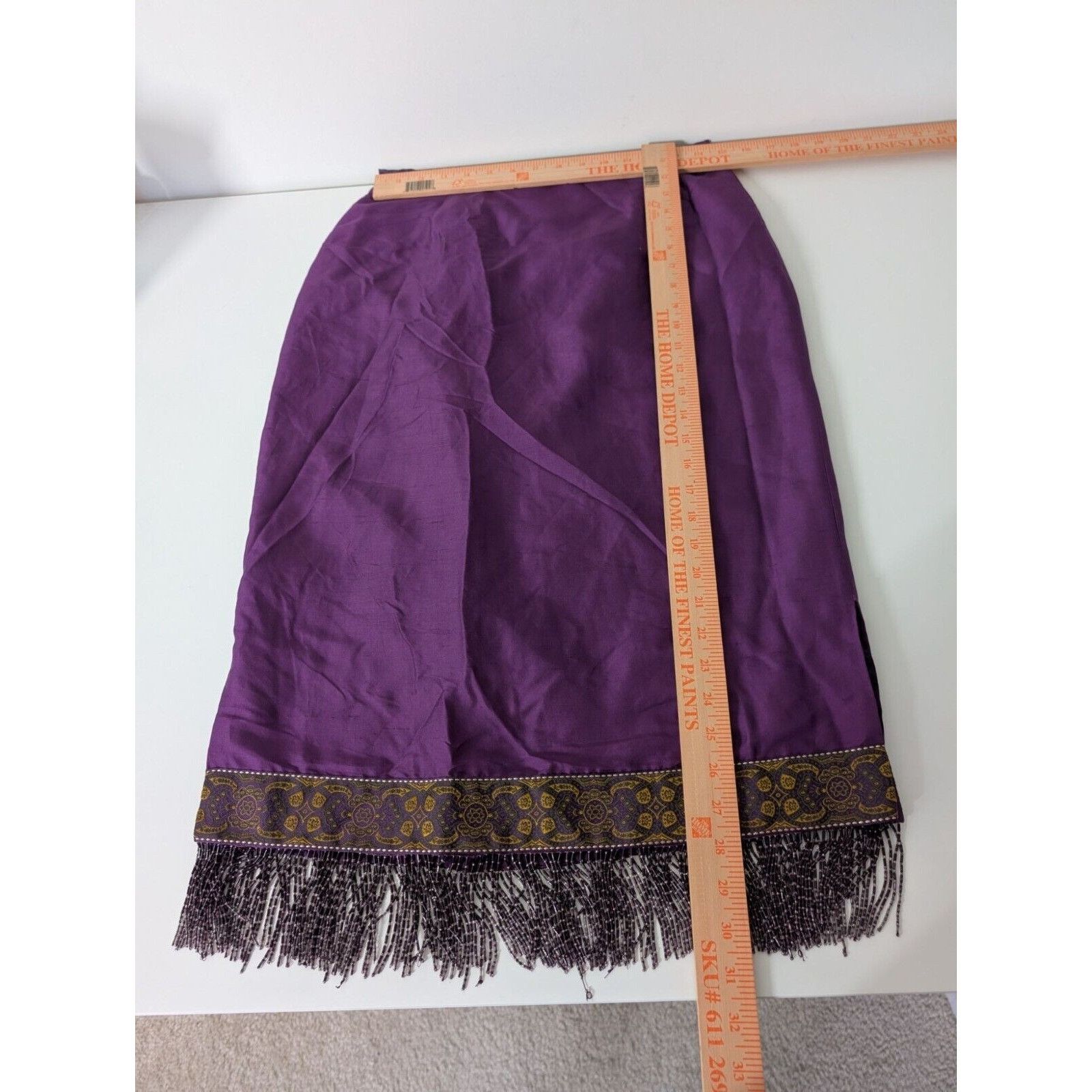 Designer Vintage Y2K Clio Silk Embroidered Midi Skirt Womens Size 6 Size 28" / US 6 / IT 42 - 11 Thumbnail