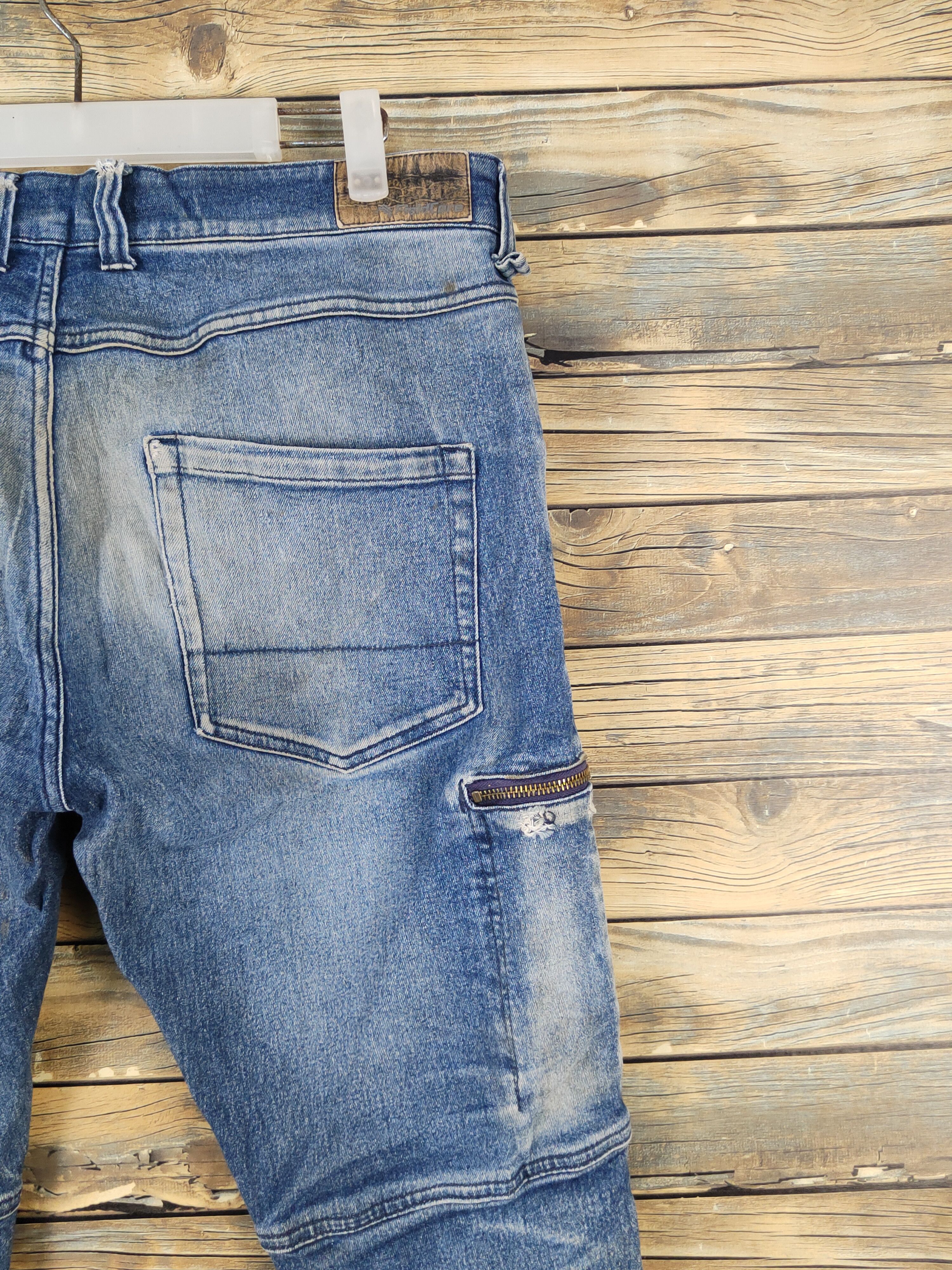 Japanese Brand FieldCore Distressed Ripped Soft denim Jeans #W1973 Size US 34 / EU 50 - 10 Thumbnail