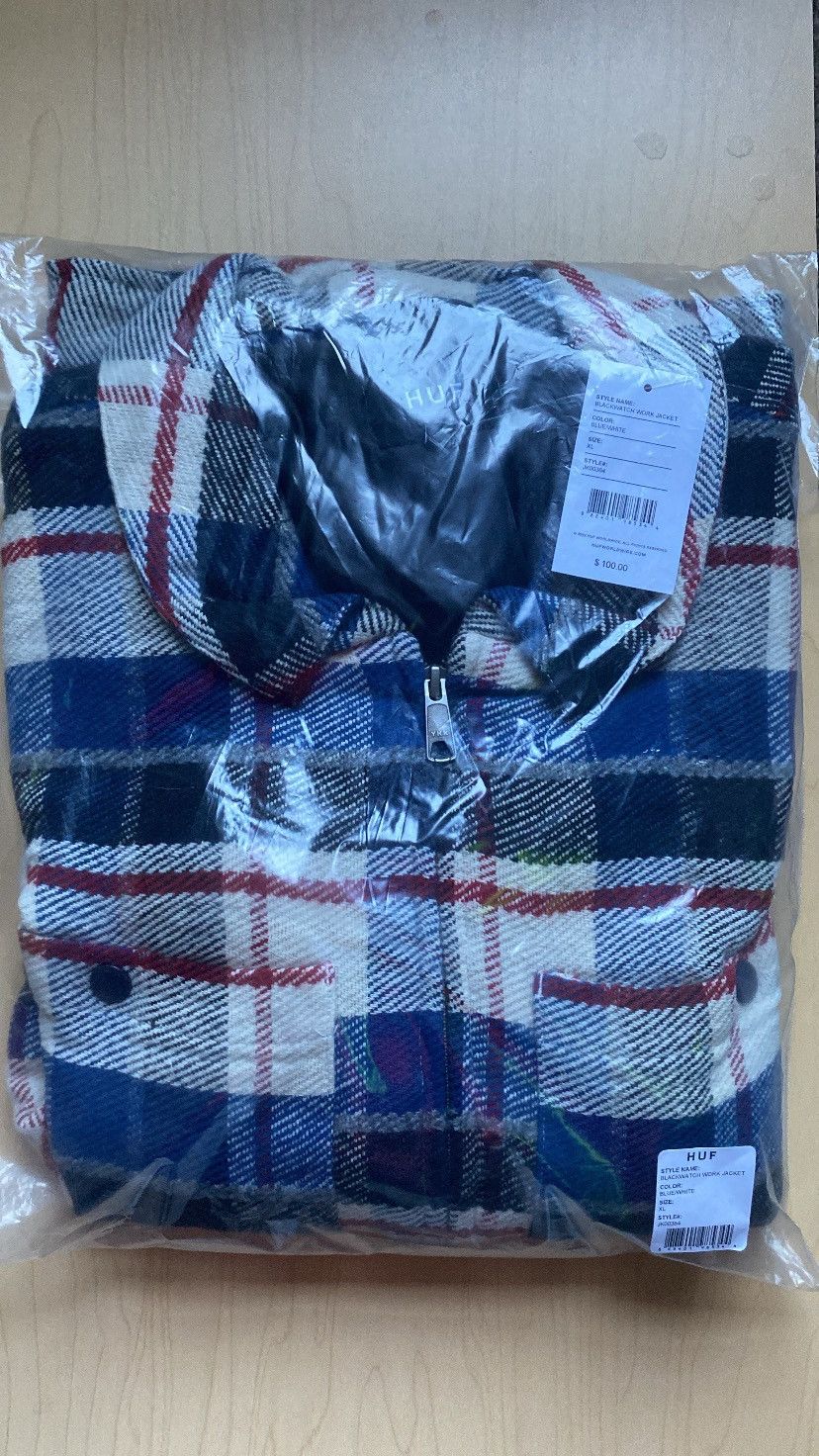 Huf × Pleasures Pleasures x Huf Blackwatch Work Jacket - BLUE/WHITE Size US XL / EU 56 / 4 - 1 Thumbnail