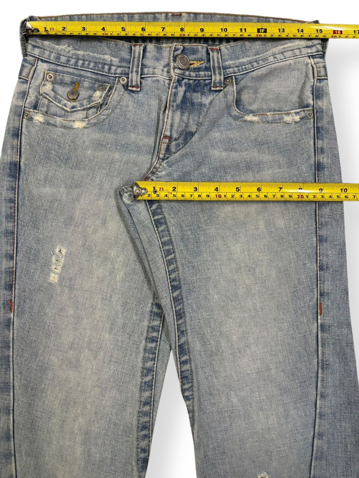 True Religion Y2K Japanese Brand Flare Distressed Jeans like True Religion Size 30" / US 8 / IT 44 - 13 Thumbnail