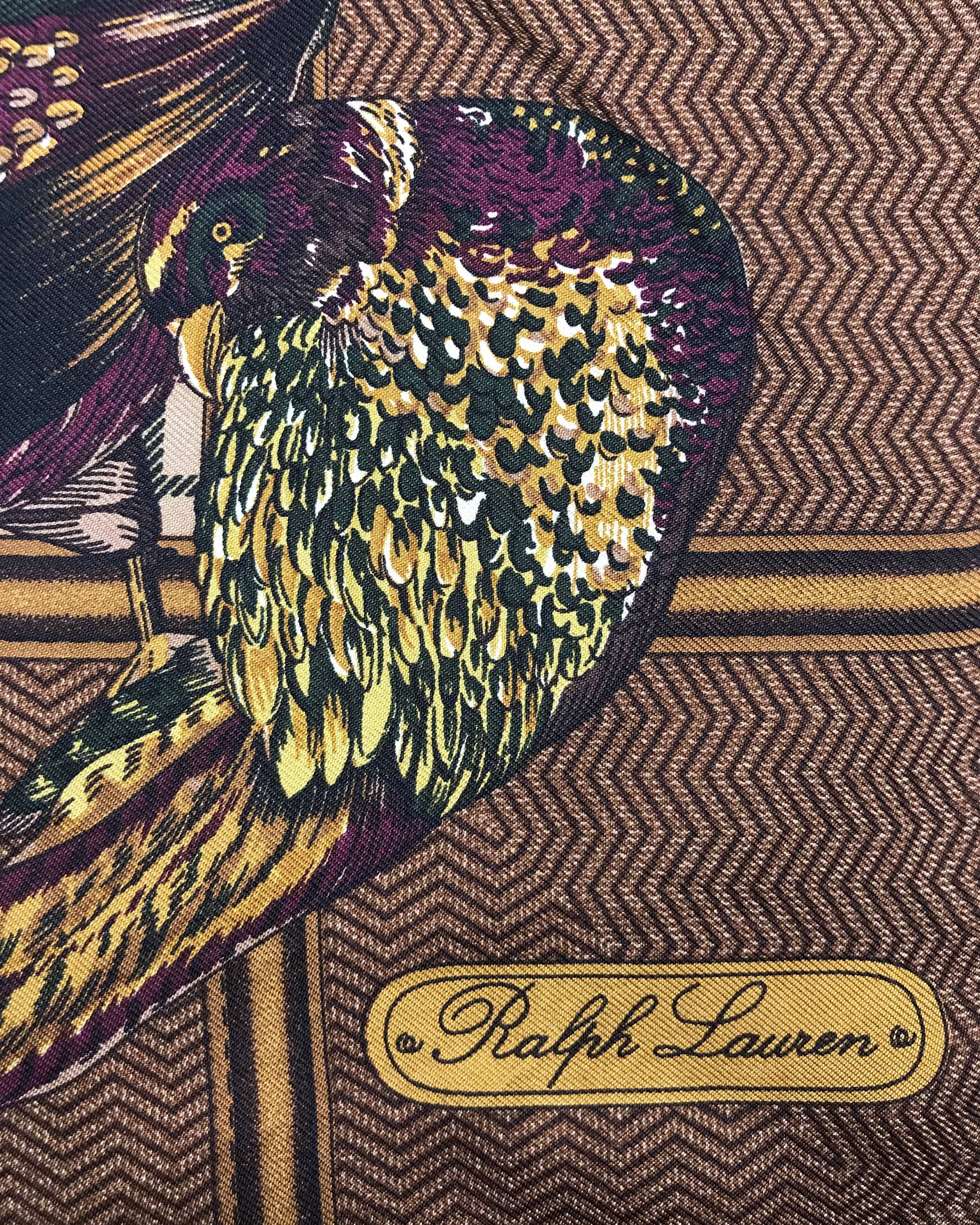 Ralph Lauren RL609 Vintage Ralph Lauren Silk Scarf Shawl Designer Scarf Size ONE SIZE - 8 Thumbnail