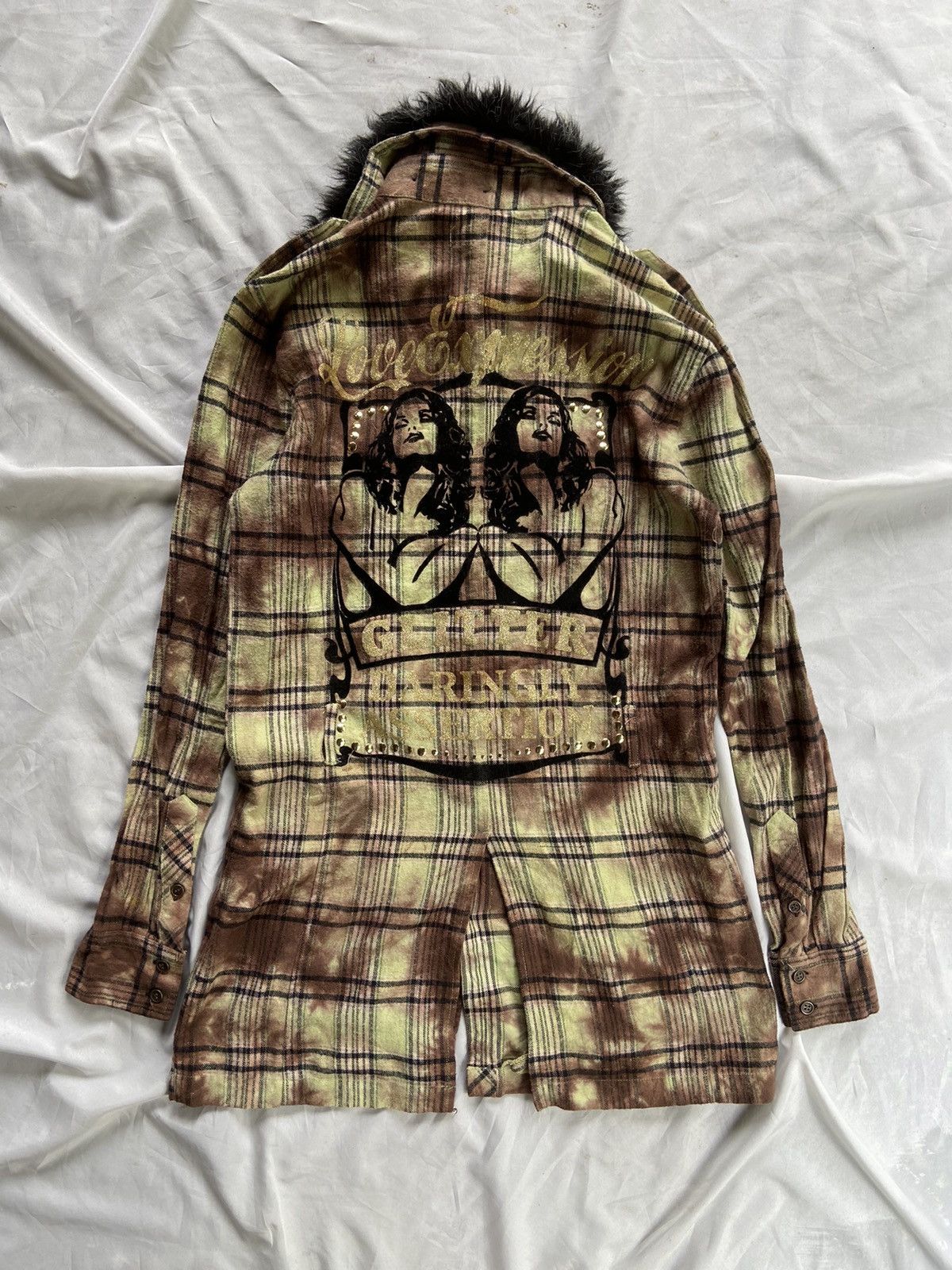 Japanese Brand LOVE EXPRESSION FAUX FUR BUTTON DOWN SHIRT Size US M / EU 48-50 / 2 - 1 Thumbnail