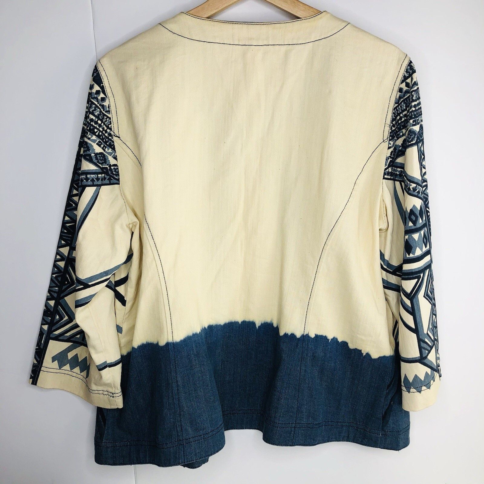 Chicos Chicos Ivory Navy Blue Artsy Jacket Size 2 Womens Pattern Size XS / US 0-2 / IT 36-38 - 8 Thumbnail