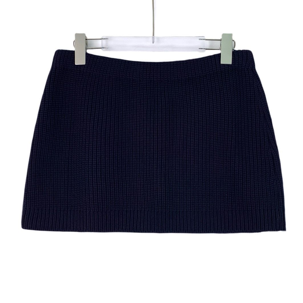 Prada Prada 23FW Dark Purple Gold Button Knit Mini Skirt K26WX Size 28" / US 6 / IT 42 - 2 Thumbnail