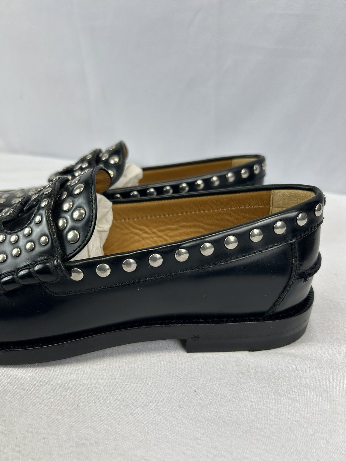 Gucci GUCCI Studded Interlocking G Leather Loafers Size US 8 / EU 41 - 2 Thumbnail