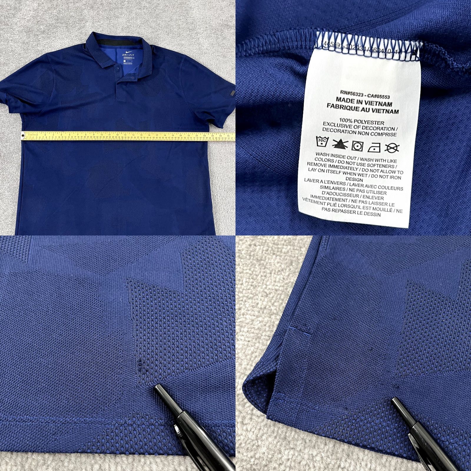 Nike VINTAGE Nike Tiger Woods Polo Shirt Mens Large Blue Geometric Snap Collar Golf S/S Size US L / EU 52-54 / 3 - 8 Thumbnail