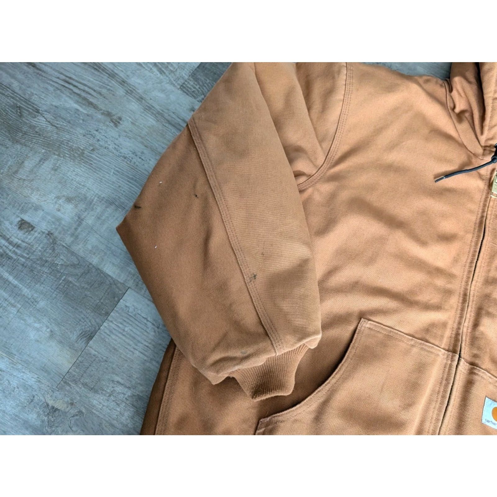 Carhartt Vtg Carhartt 101074 Huntsman Workwear Jacket W/Hood Flannel Lined Canvas Duck XL Size US XL / EU 56 / 4 - 4 Thumbnail