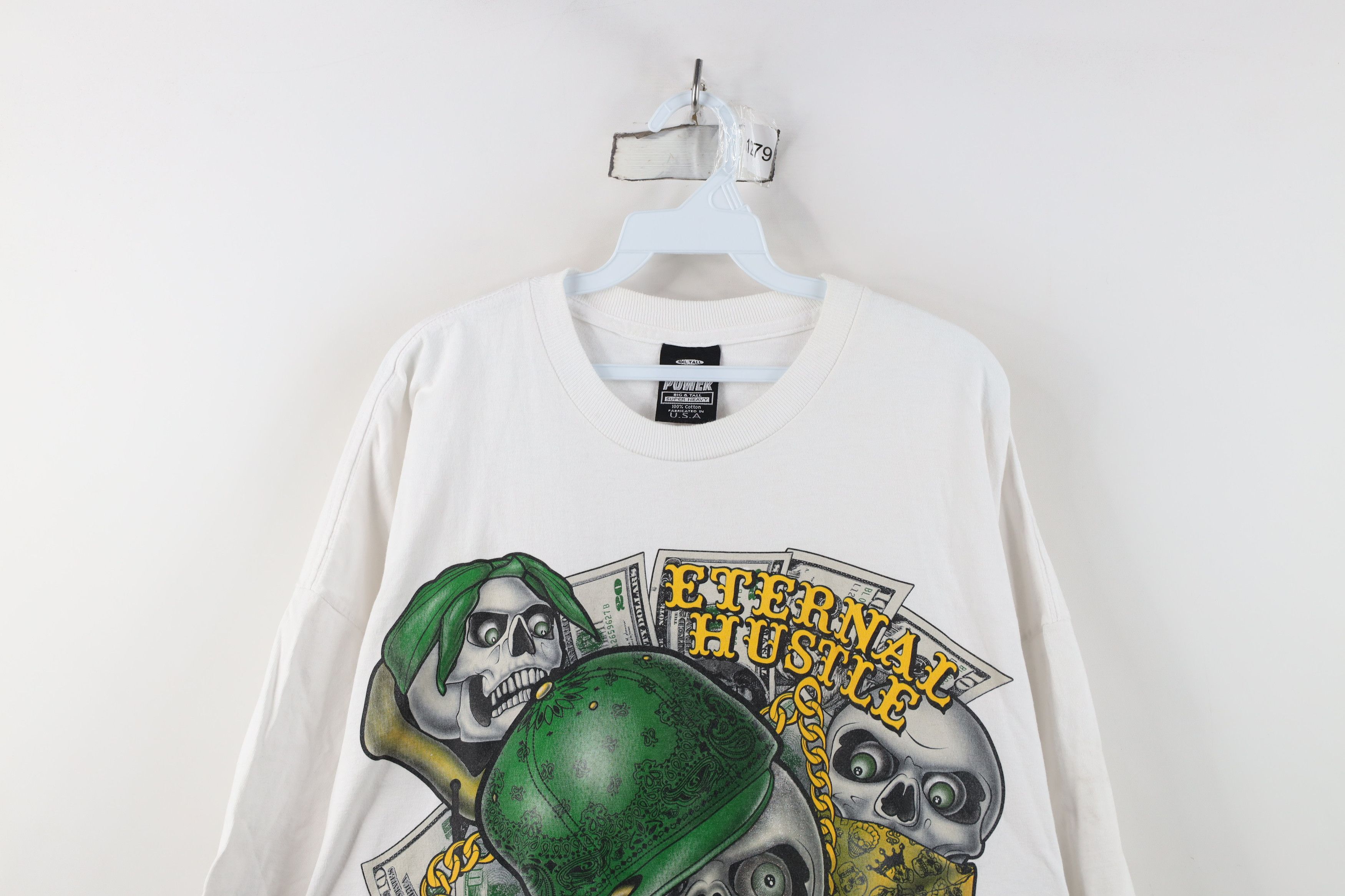 Vintage Vintage Y2K Streetwear Eternal Hustle Skull Money T-Shirt Size US XXL / EU 58 / 5 - 2 Thumbnail