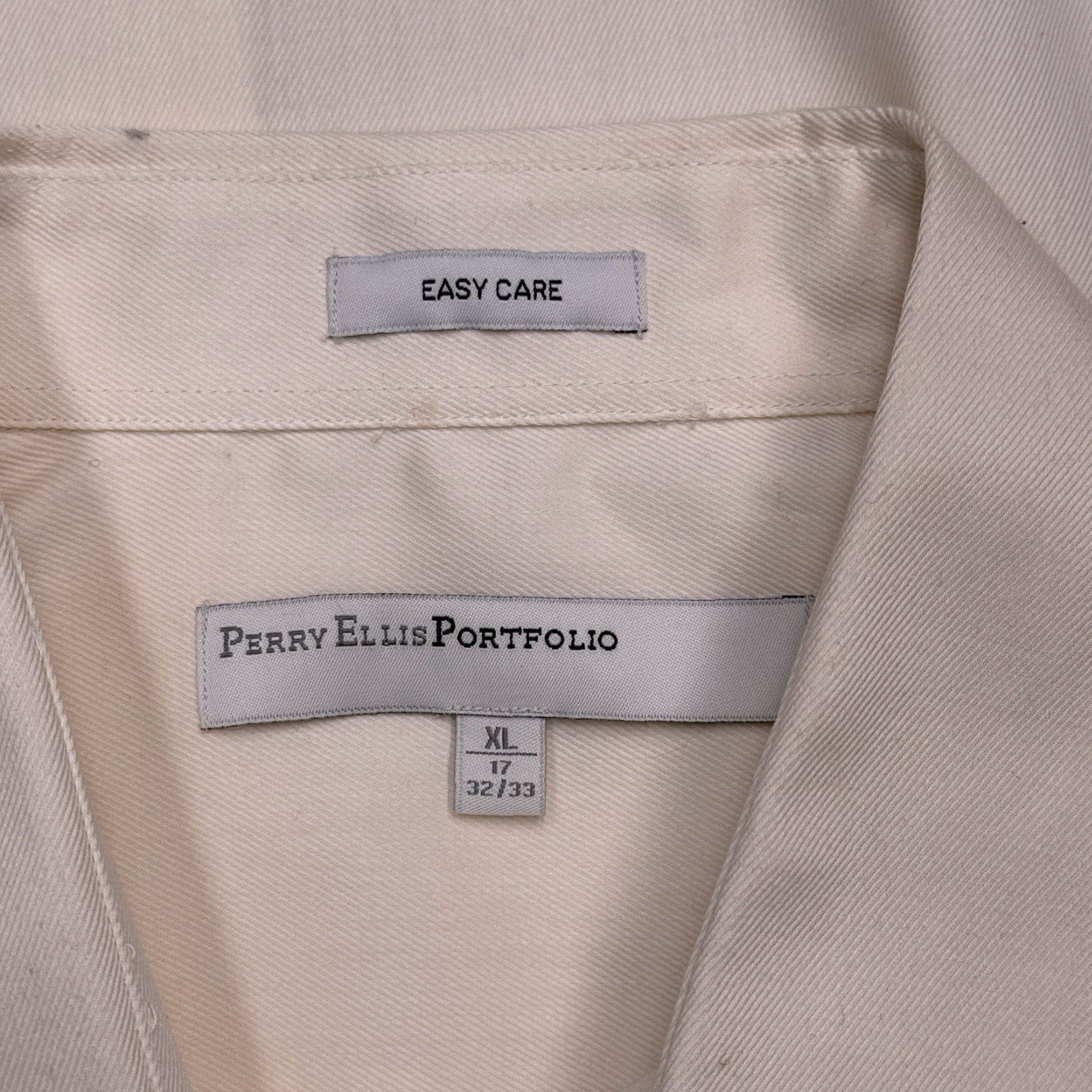 Perry Ellis Perry Ellis Easy Care Shirt Mens XL Button-Up Long Sleeve Collared Beige Twill Cotton Blend Regular - White tag? Size US XL / EU 56 / 4 - 6 Thumbnail