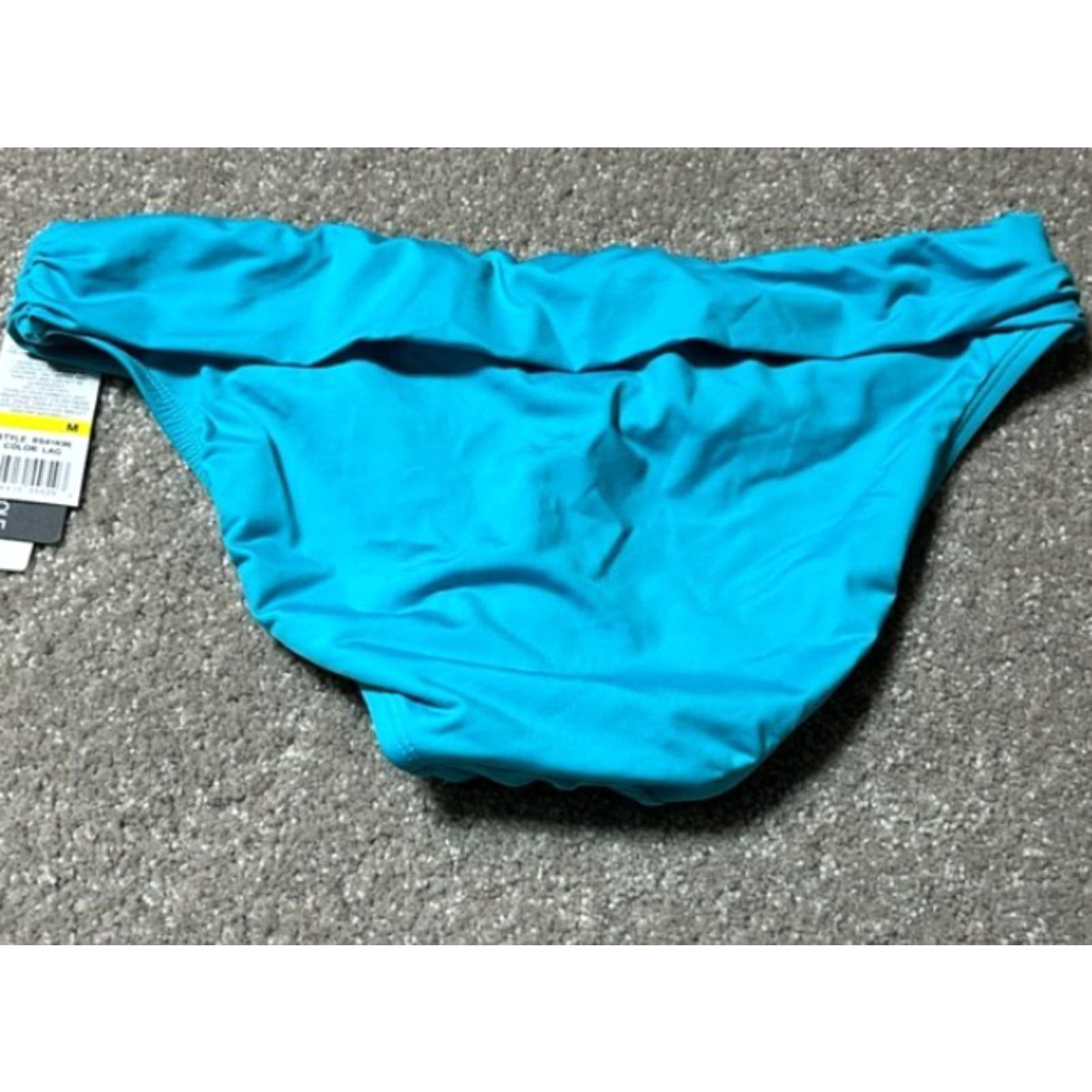 Kenneth Cole Kenneth Cole Reaction Women's Bikini Swim Bottom M Blue Hipster Foldover Stretch Size 32" / US 10 / IT 46 - 2 Thumbnail