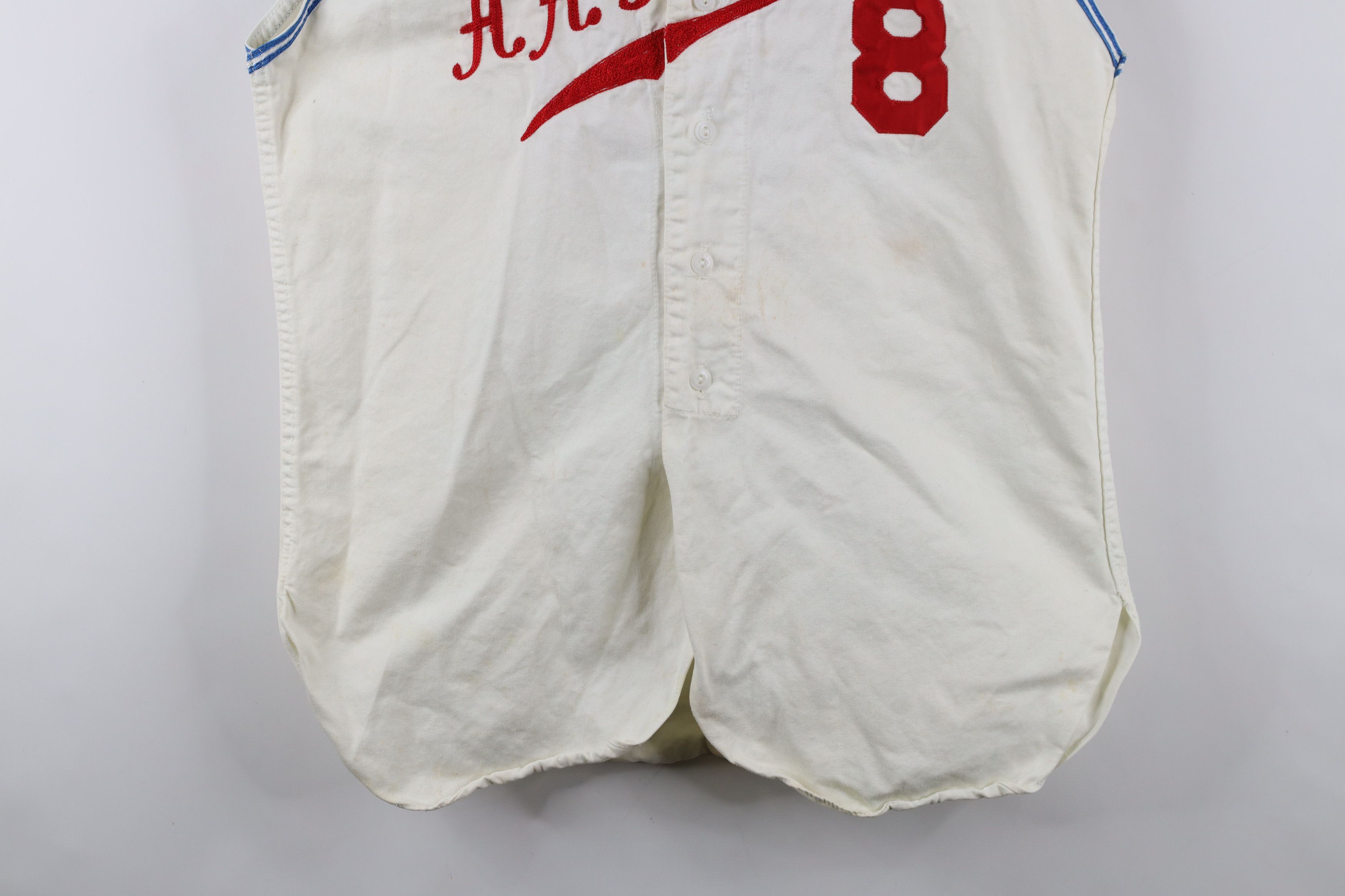 Vintage Vintage 50s Stitch Sleeveless Baseball Jersey White USA Size US XL / EU 56 / 4 - 3 Thumbnail