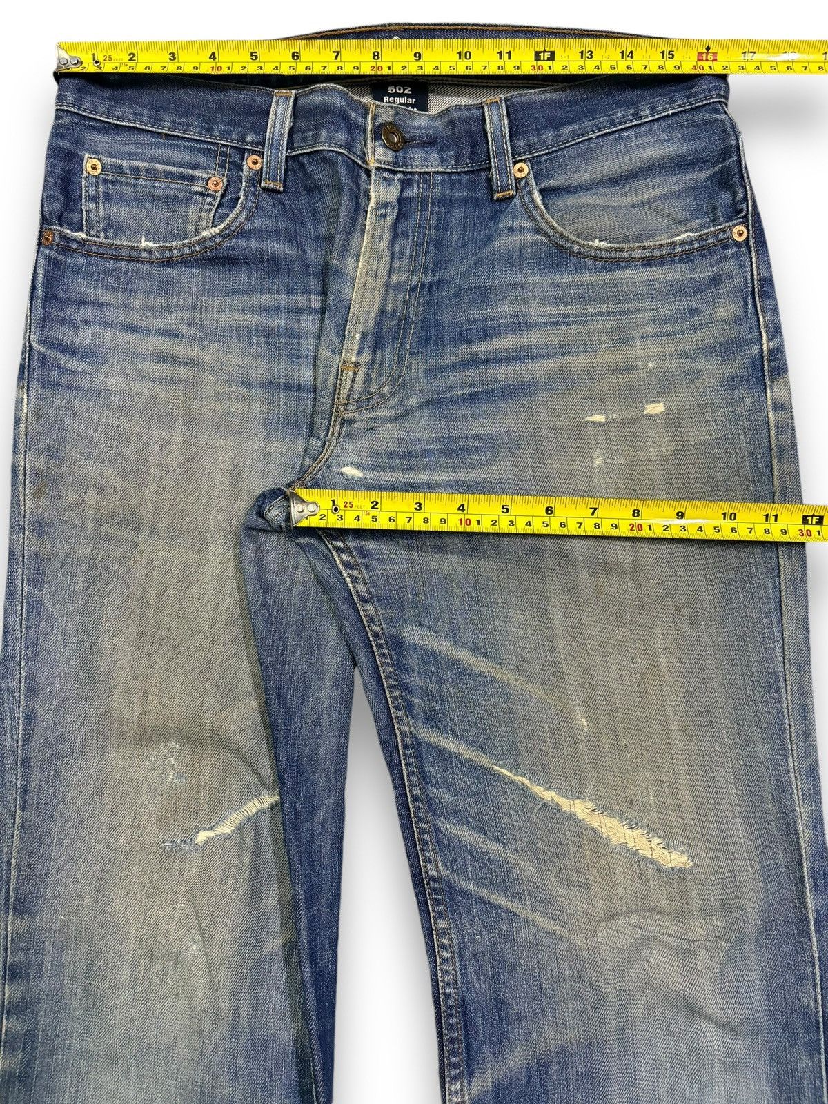 Levi's Vintage Clothing Vintage Levis 502 Mud Wash Straight Leg Distressed Jeans Size US 32 / EU 48 - 18 Thumbnail
