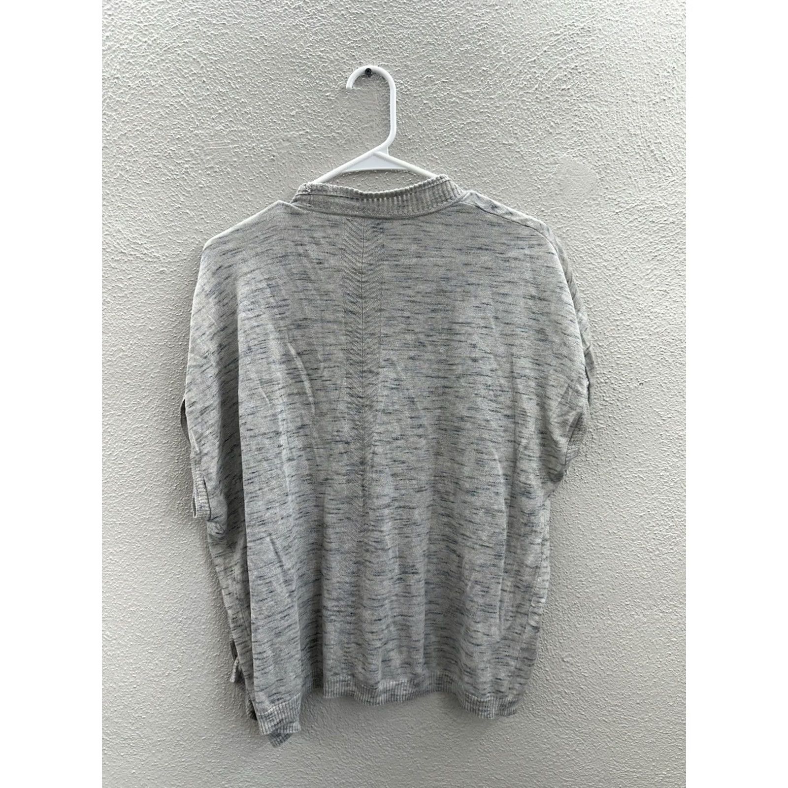 Vintage Sonoma Womens Cardigan Medium Gray Heathered Short Sleeve Open Front Size M / US 6-8 / IT 42-44 - 6 Thumbnail