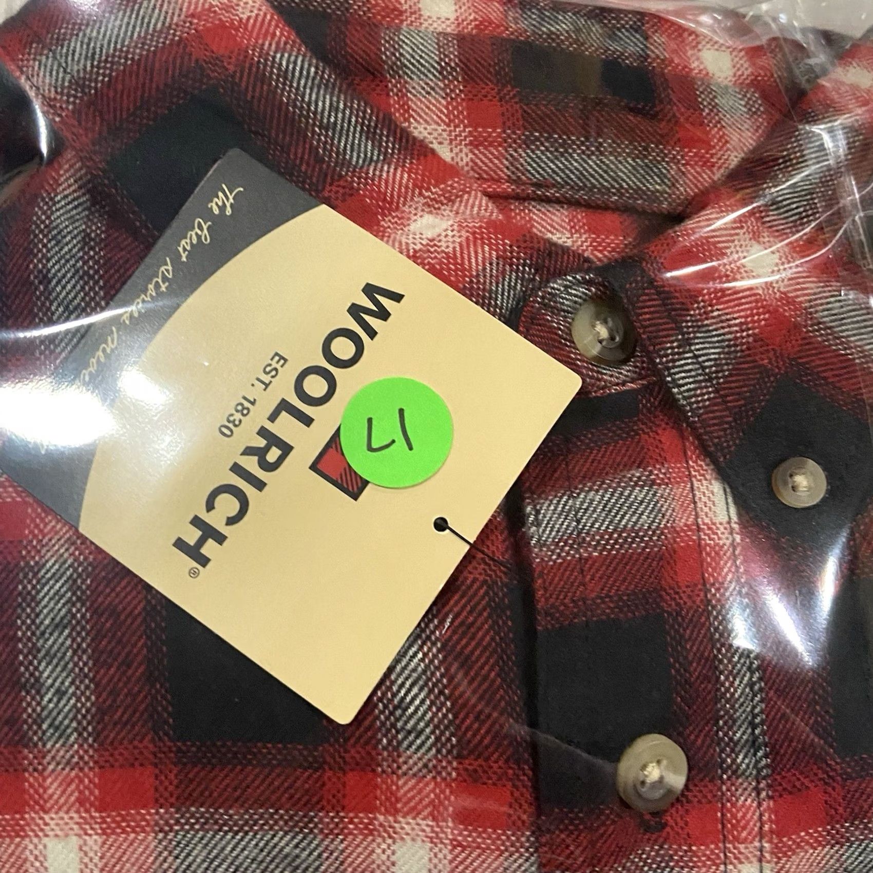 Vintage Woolrich Shirt Mens XL Red Plaid Long Sleeve Cotton Flannel Button-Up NWT Size US XL / EU 56 / 4 - 7 Thumbnail