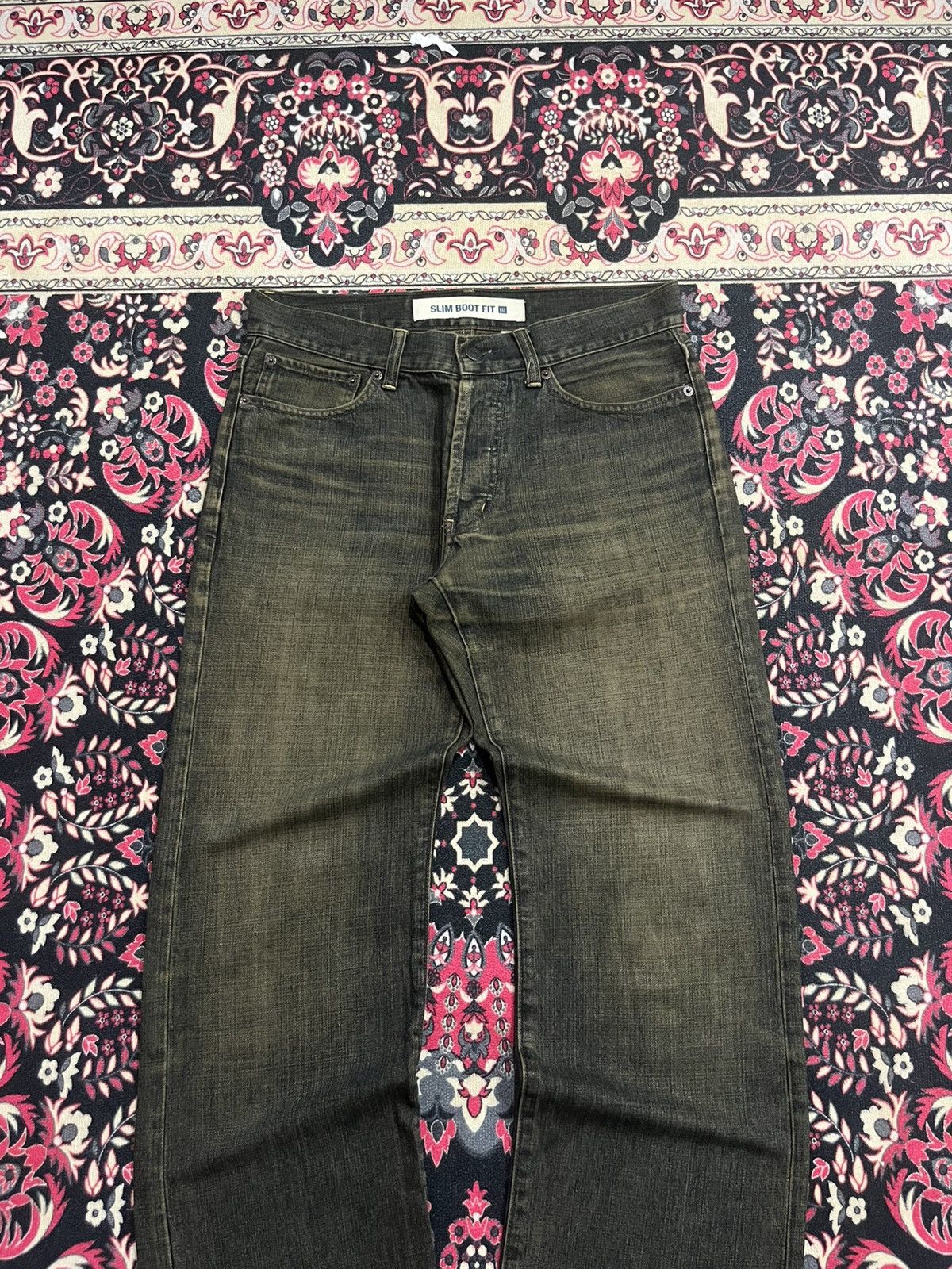 GOSTAR DE FUGA Vintage 1969 Gap Mud Washed Slim Boot Fit Buttonfly Jeans Size US 29 - 3 Thumbnail