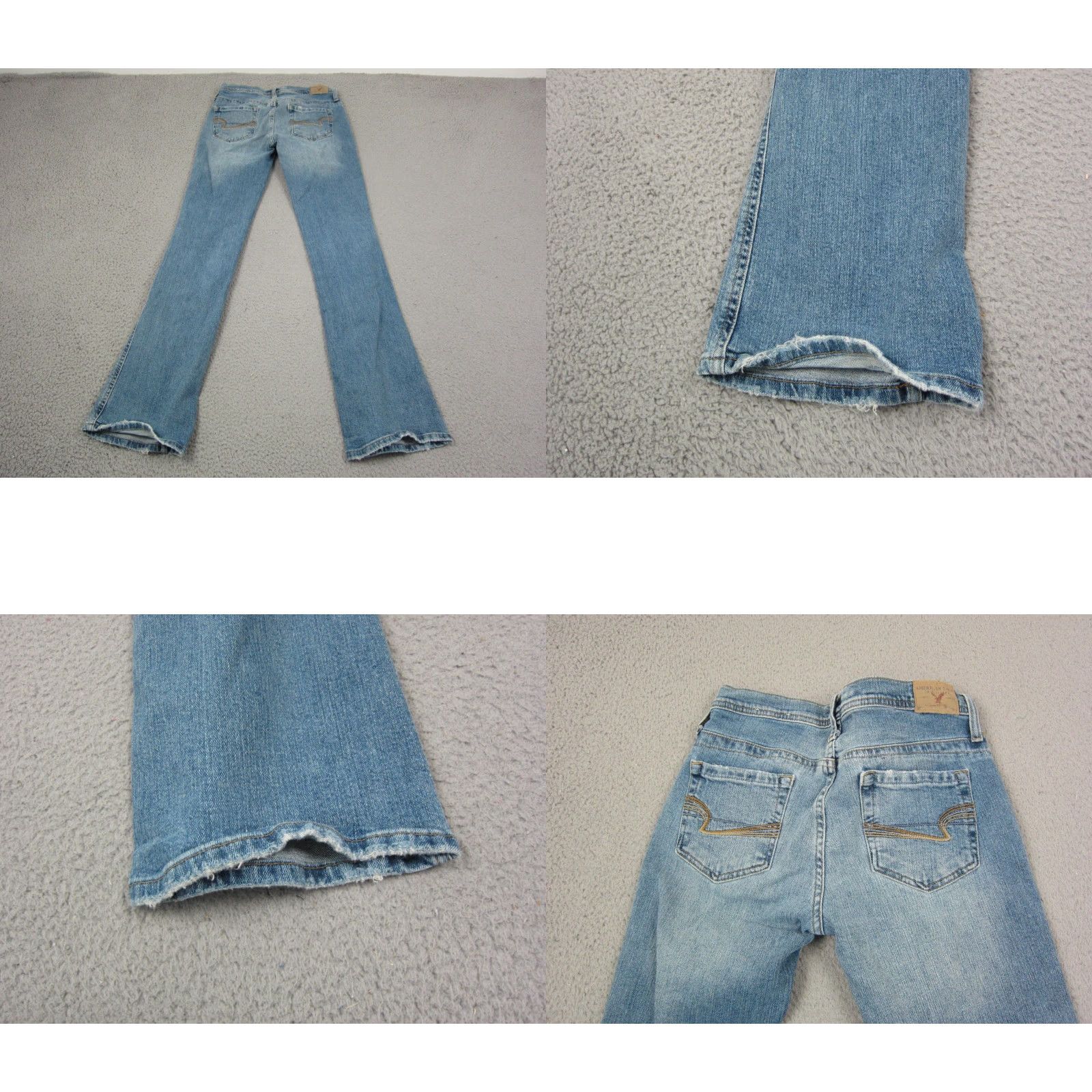 American Eagle Outfitters American Eagle Jeans Womens 4 Reg Blue Distressed Stretch Skinny Denim Distressed N/A Size 27" / US 4 / IT 40 - 8 Thumbnail