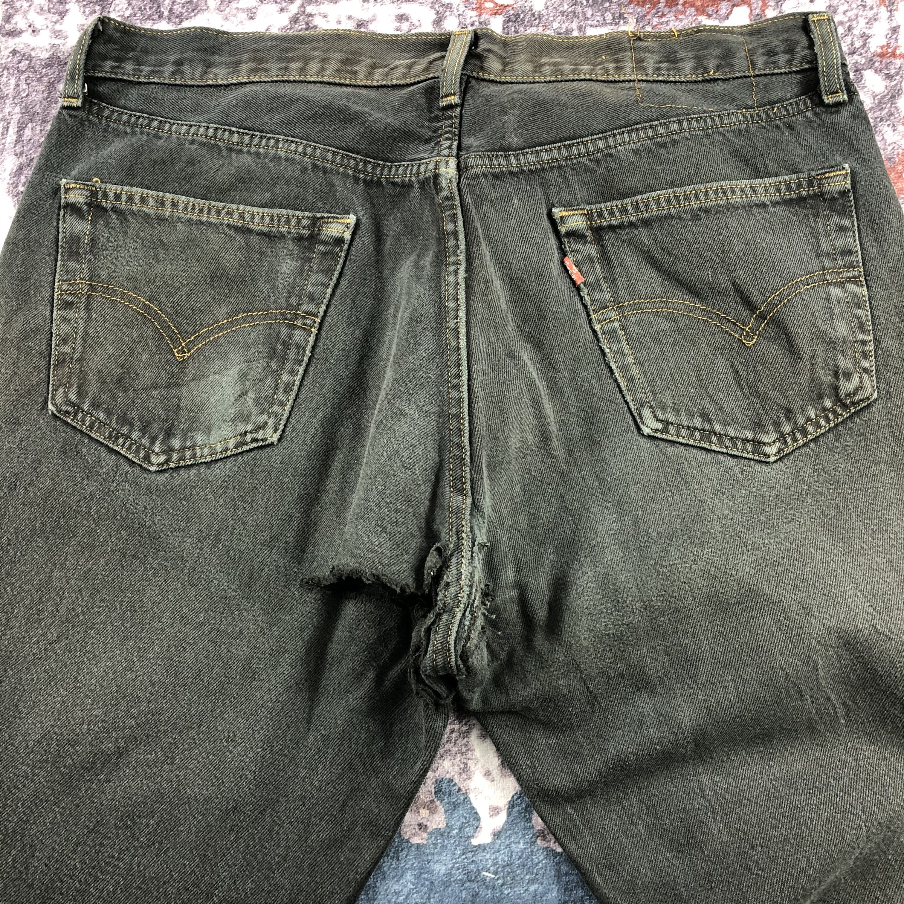 Levi's × Vintage 90s Vintage Faded Black Levis 501 Jeans-JM2508 Size US 37 - 7 Thumbnail