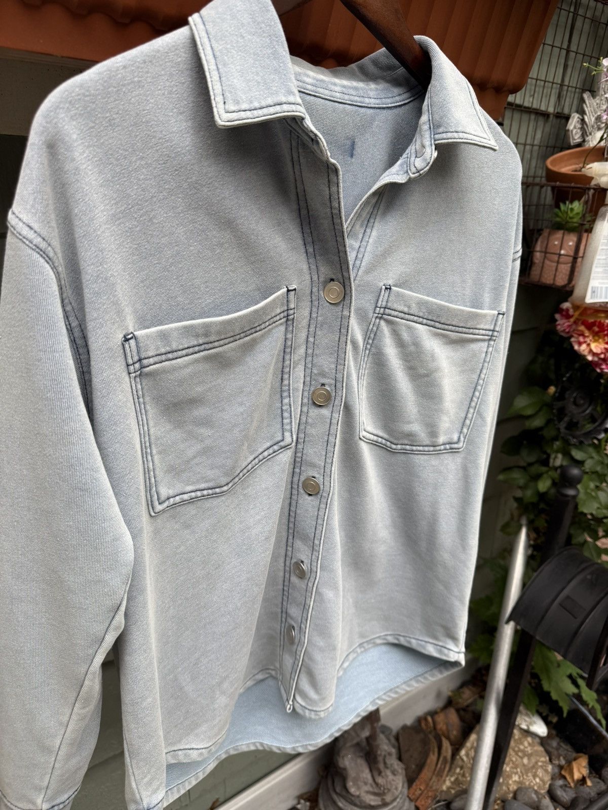 Other Japanese Sample Button Up Reverse Weave Silver Buttons New Size US M / EU 48-50 / 2 - 2 Thumbnail