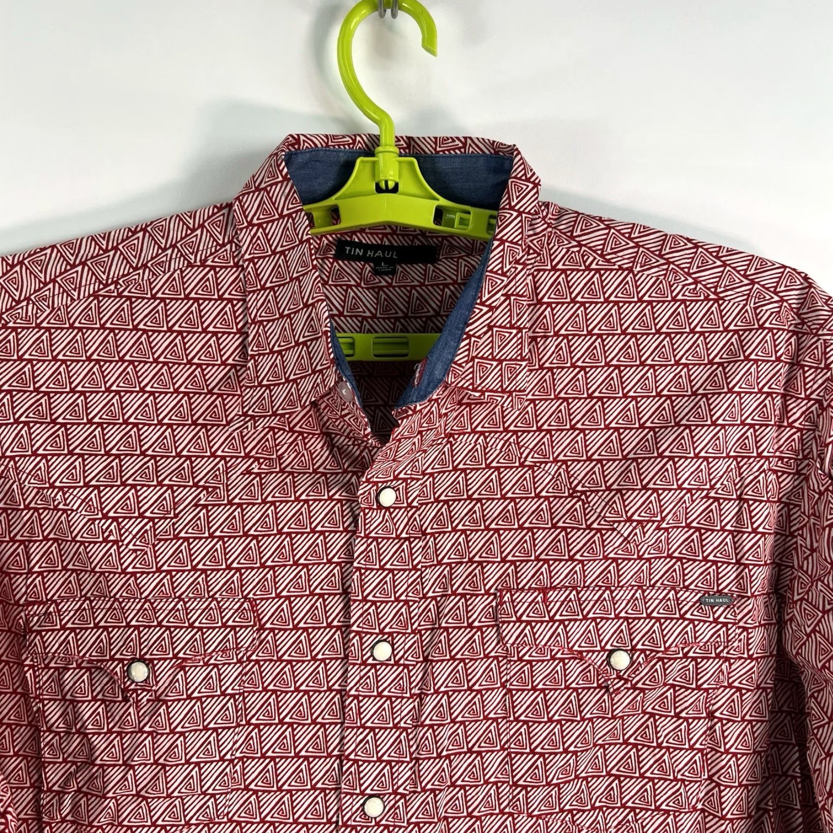 Vintage Tin Haul Button Up Shirt Men’s Size L Red Geometric Pearl Snap Shirt Mens L Red Geometric Western Cowboy Size US L / EU 52-54 / 3 - 4 Thumbnail