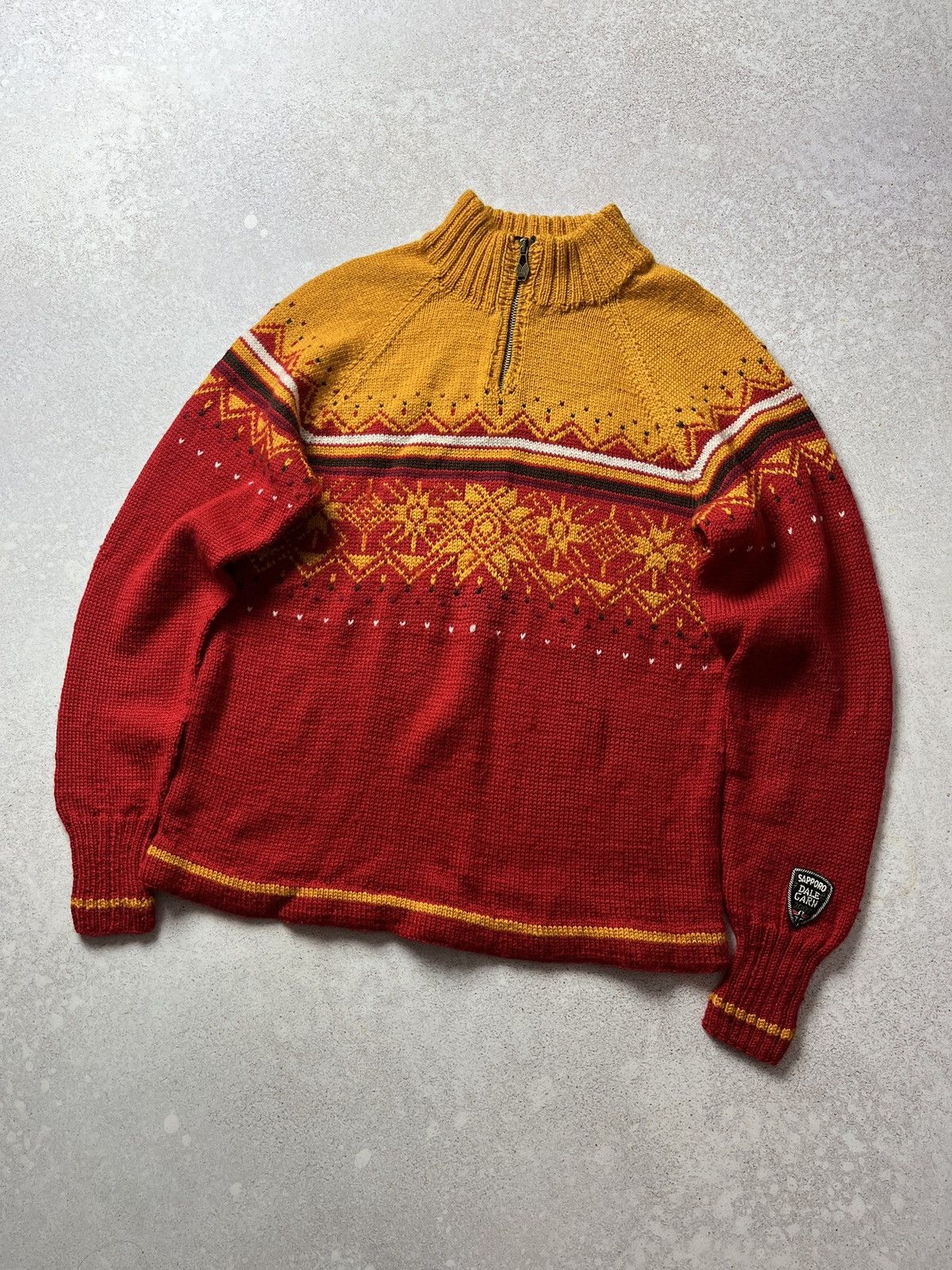 DDP DALE OF NORWAY GARN 2007 Snowflakes1/4 Zip Ski Sweater