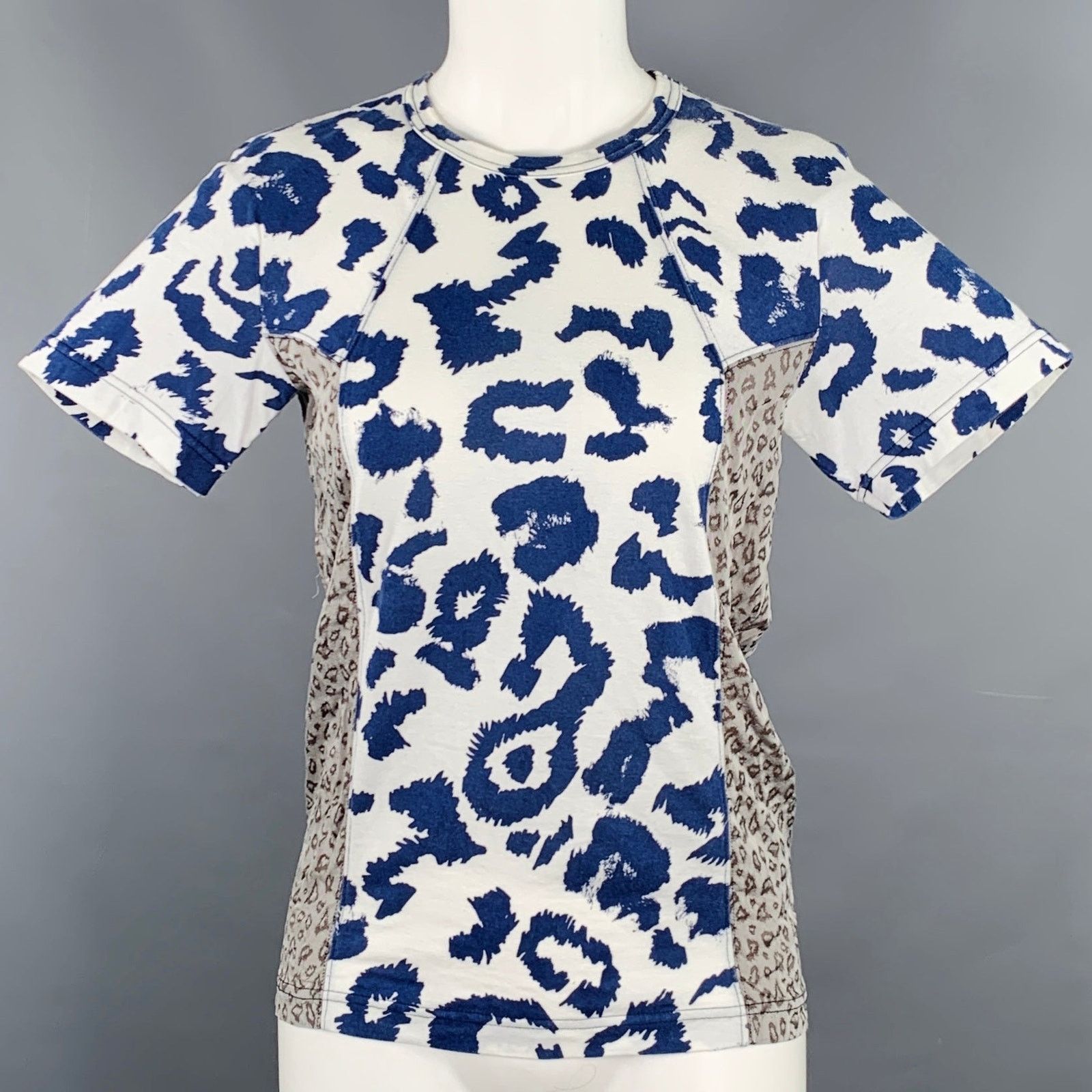 Comme des Garcons Size M White Blue Grey Cotton Animal Print T-Shirt Size M / US 6-8 / IT 42-44 - 1 Thumbnail