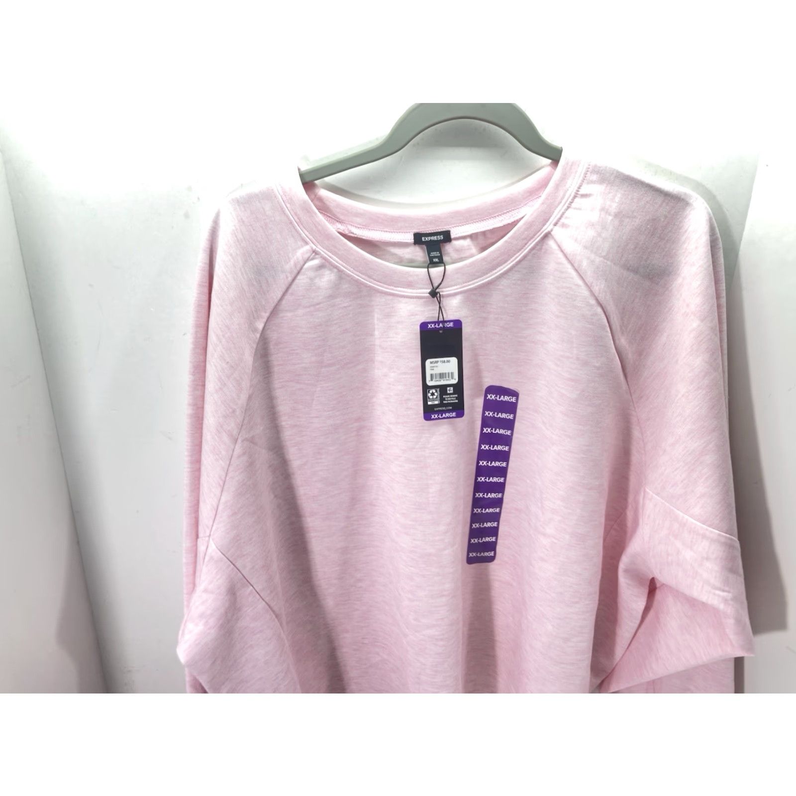 Express Express Long Sleeve Top Shirt Women 2XL Pink Crew Neck Pullover NWT Shirt Womens Blouse Solid Crewneck NWT Size XXL / US 16-18 / IT 52-54 - 2 Thumbnail