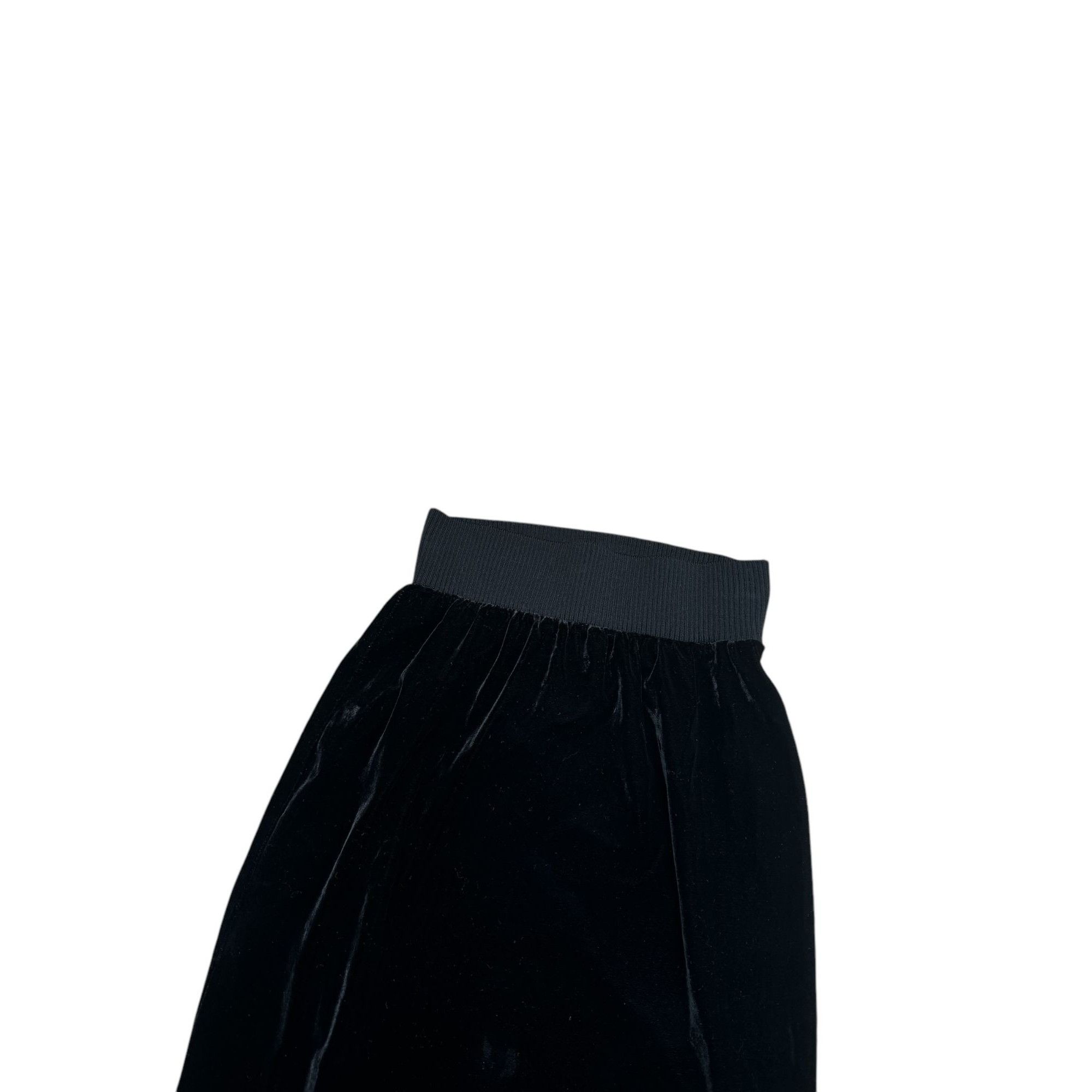 Jean Paul Gaultier 1980s Vintage Black Corduroy Mid-Skirt Size 26" / US 2 / IT 38 - 2 Thumbnail