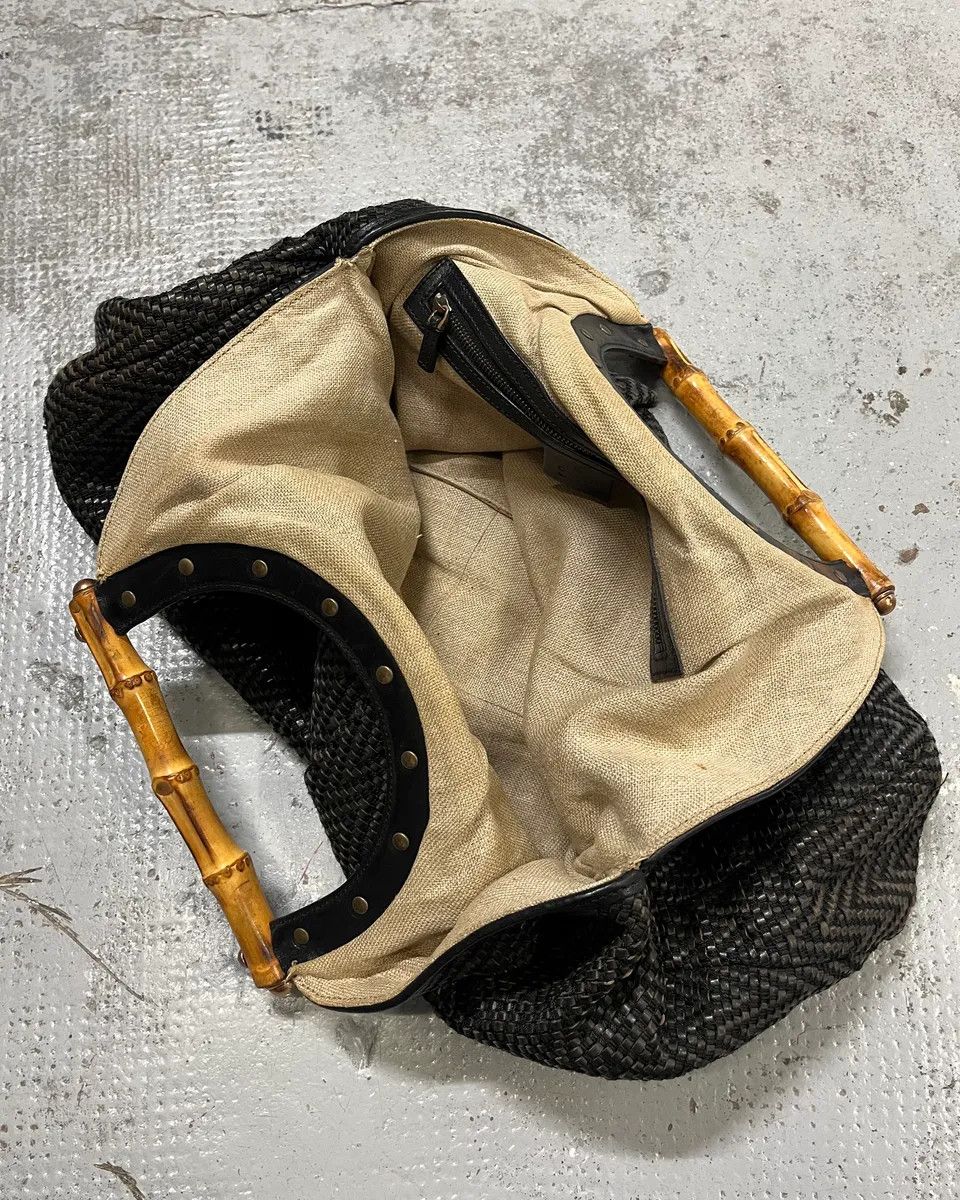 Gucci 2000s Gucci Black Bamboo Handle Hobo Bag Size ONE SIZE - 9 Thumbnail