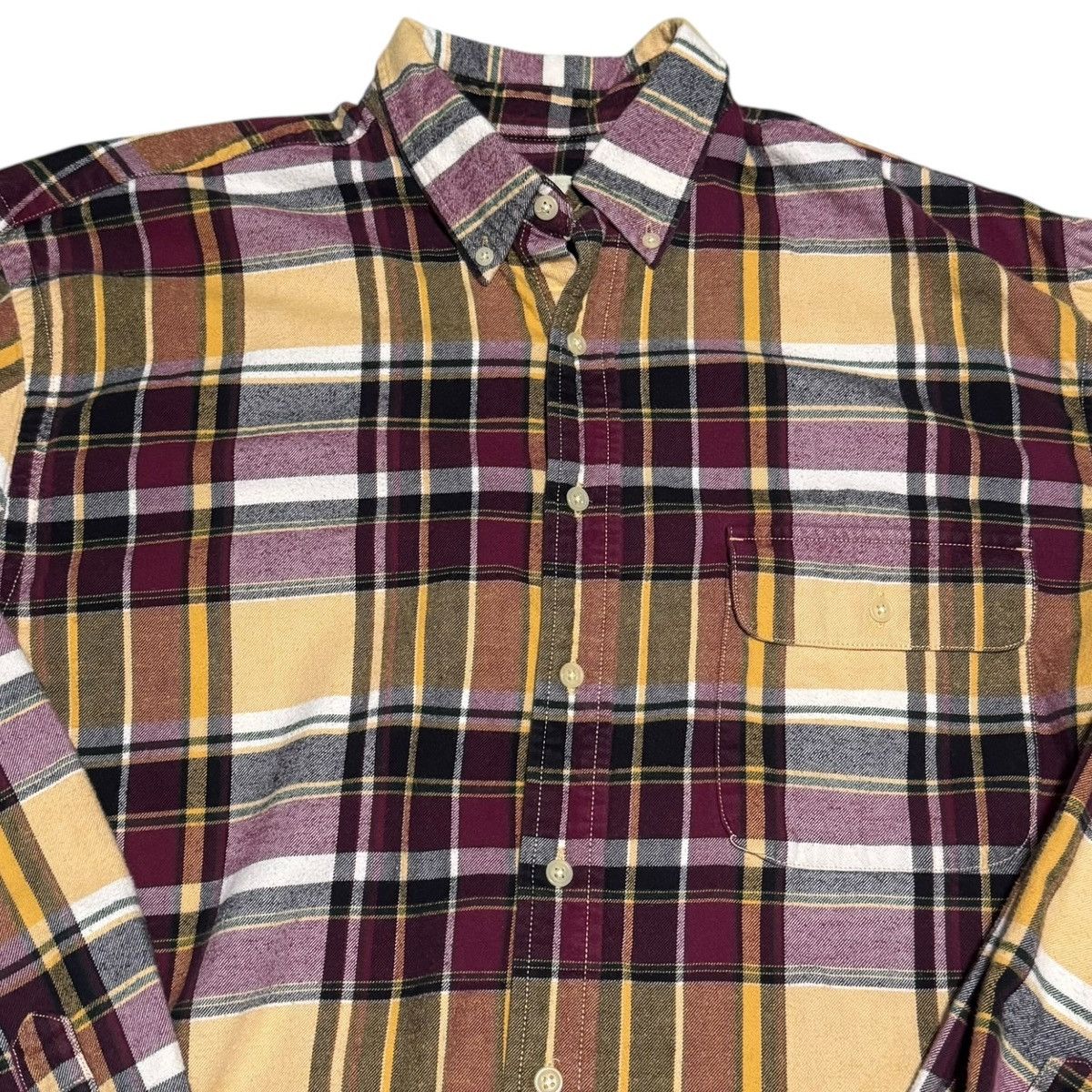 Eddie Bauer Eddie Bauer Yellow/Red Plaid Flannel Button Up Shirt LT Size US L / EU 52-54 / 3 - 2 Thumbnail