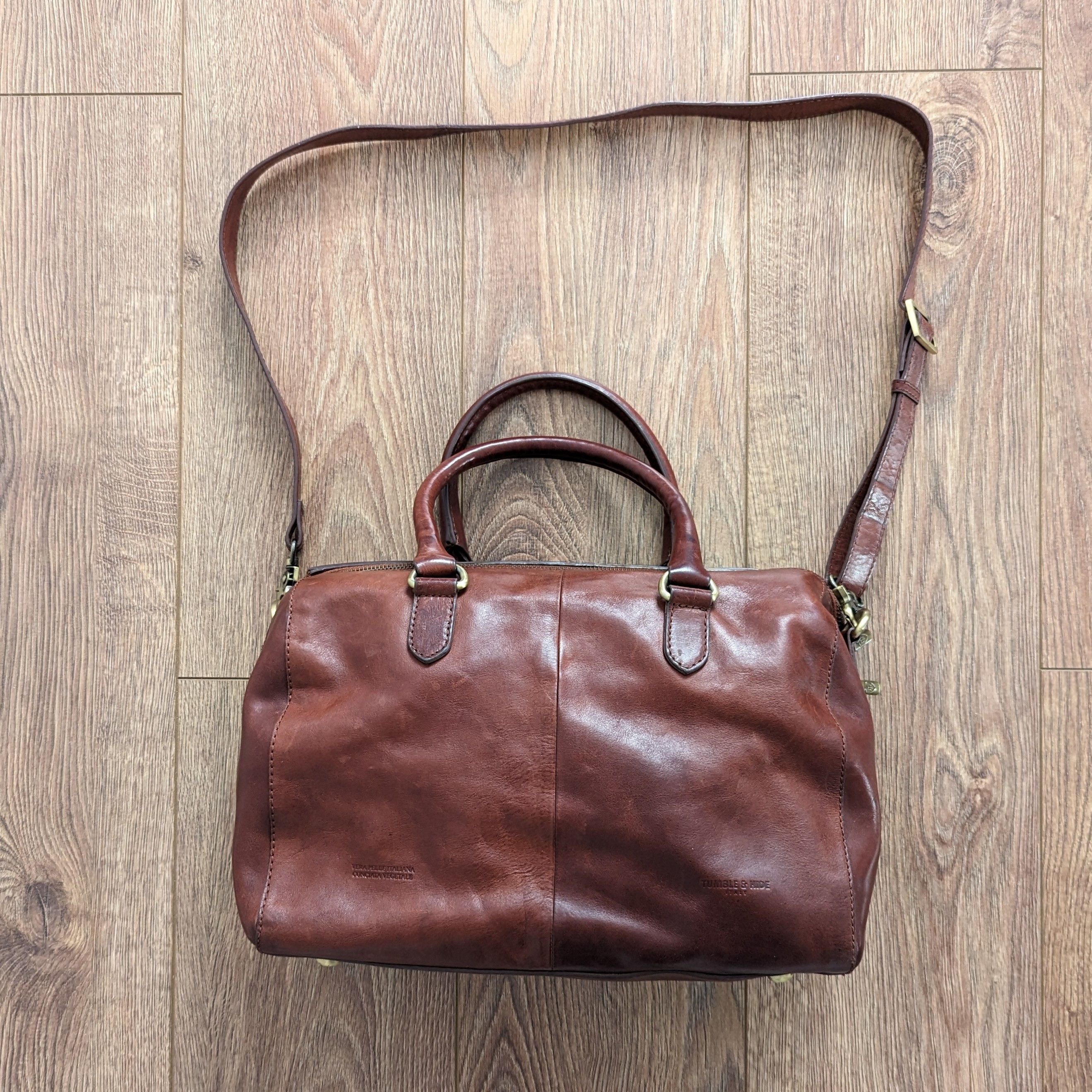 Genuine Leather Tumble & Hide Bag Genuine Italian Vegetable Tanned Leather Size ONE SIZE - 15 Thumbnail
