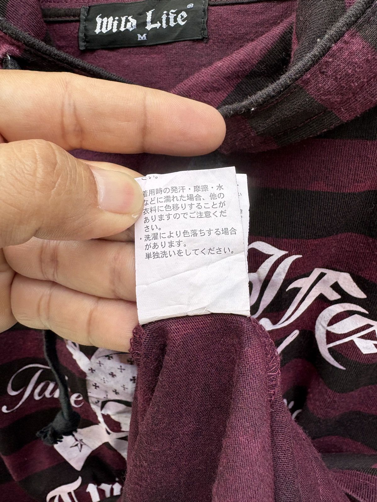 Japanese Brand Wild Life Y2K Punk strip hoodie tee Size M / US 6-8 / IT 42-44 - 11 Thumbnail