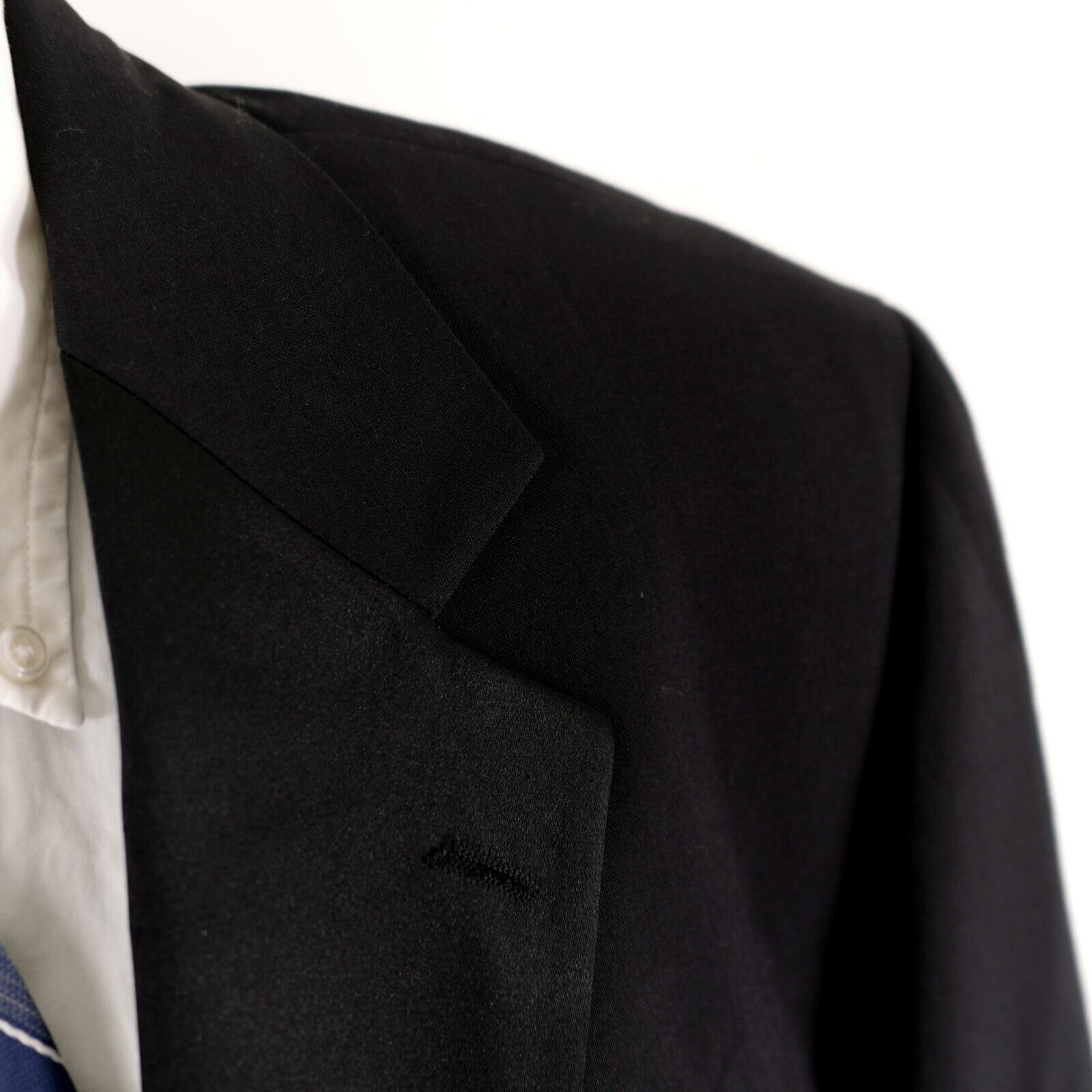 Stafford Stafford Essentials Black Wool 1 Felt Button Tuxedo Jacket 4 Size 40L - 2 Thumbnail