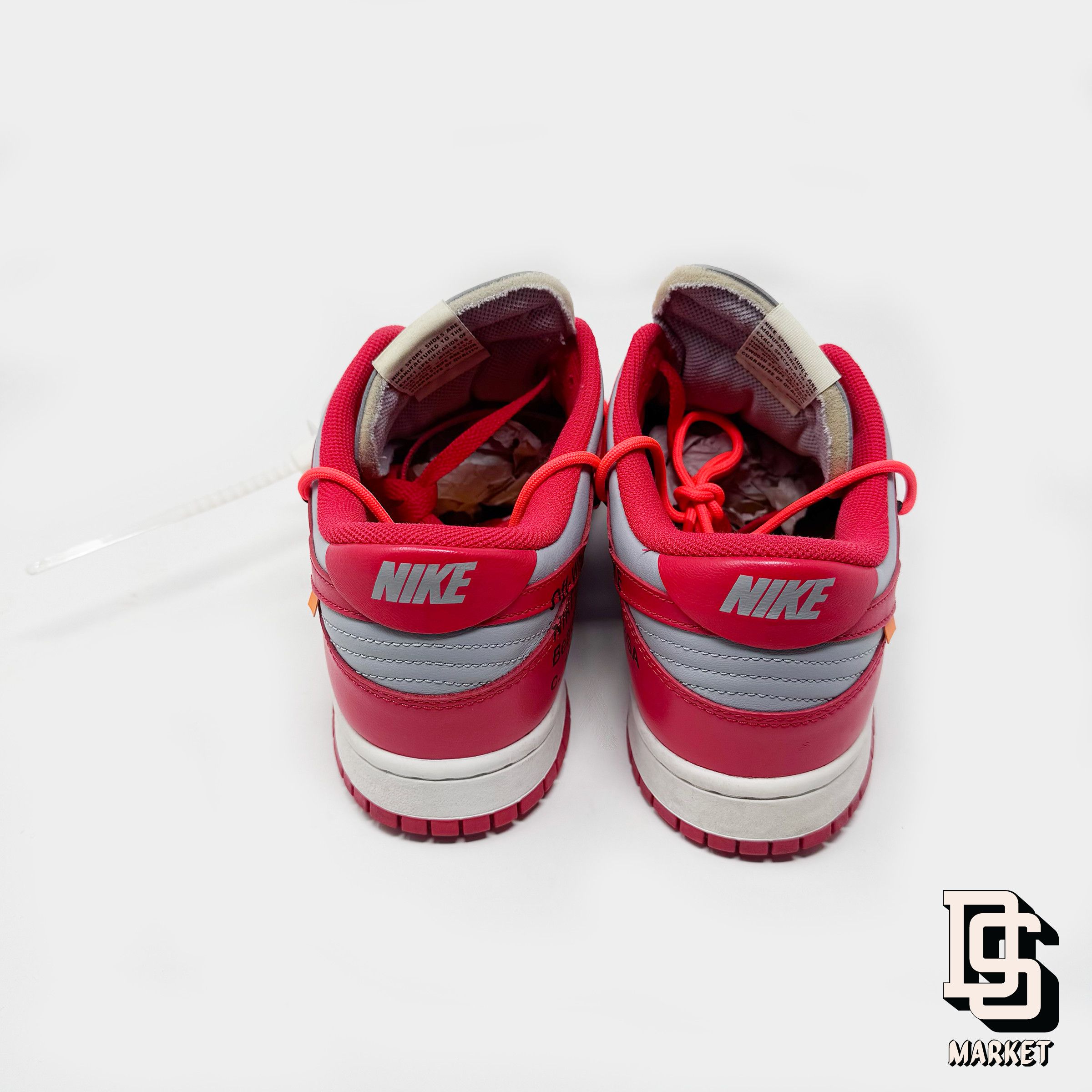 Nike × Off-White × Virgil Abloh NIKE DUNK LOW LTHR/OW OFF-WHITE C/O VIRGIL ABLOH RED GRAY Size US 11.5 / EU 44-45 - 4 Thumbnail