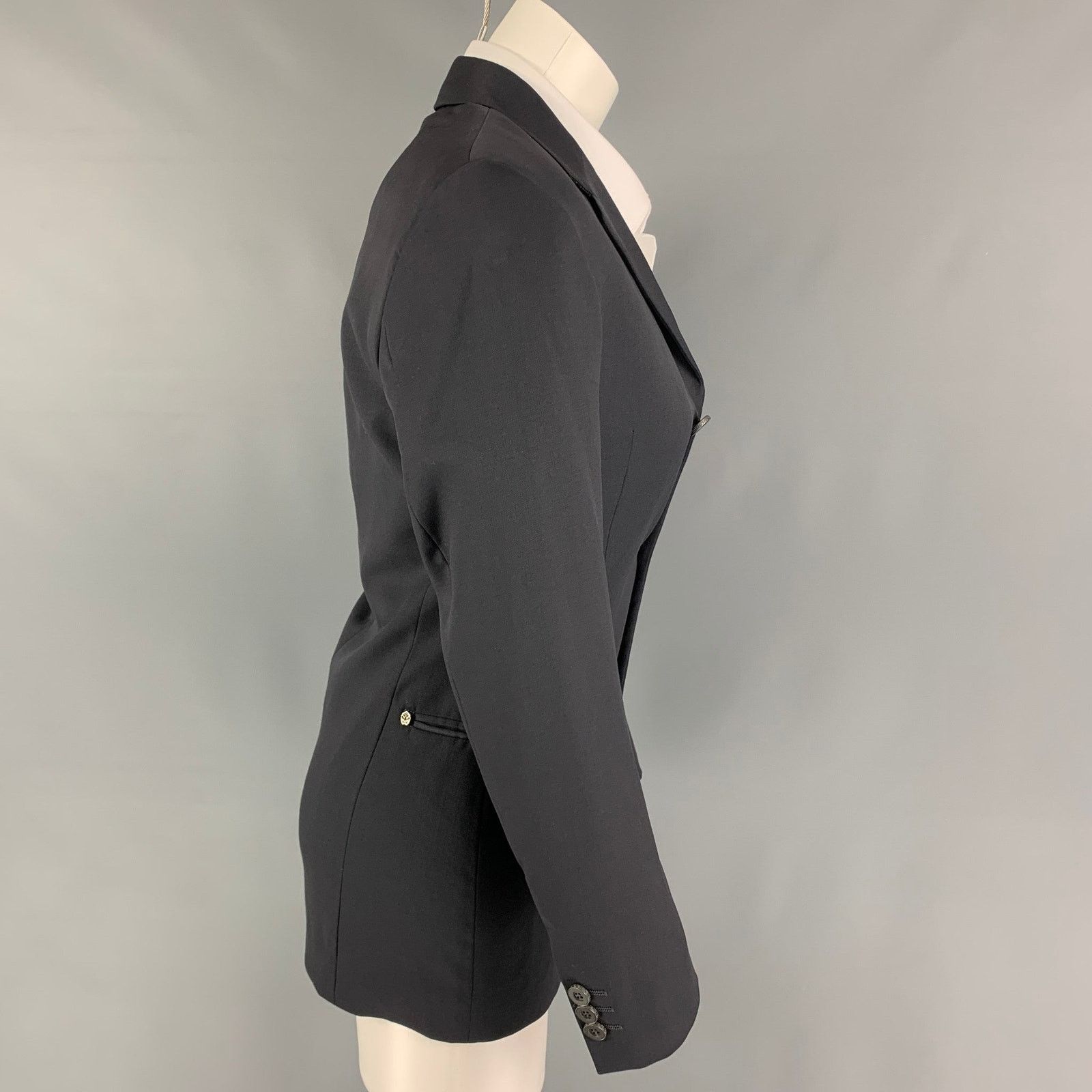Versace Vintage Size 34 Regular Gray Virgin Wool Sport Coat Size 34R - 2 Thumbnail